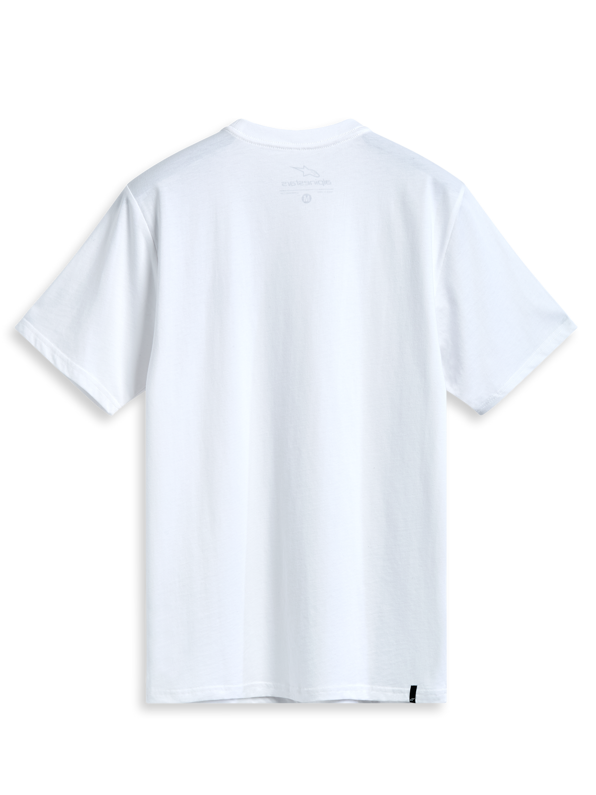 Alpinestars Geografica Csf Tee, Short Sleeve T-Shirt, White, Back view, clean design with small black woven label on hem, casual motorsport streetwear