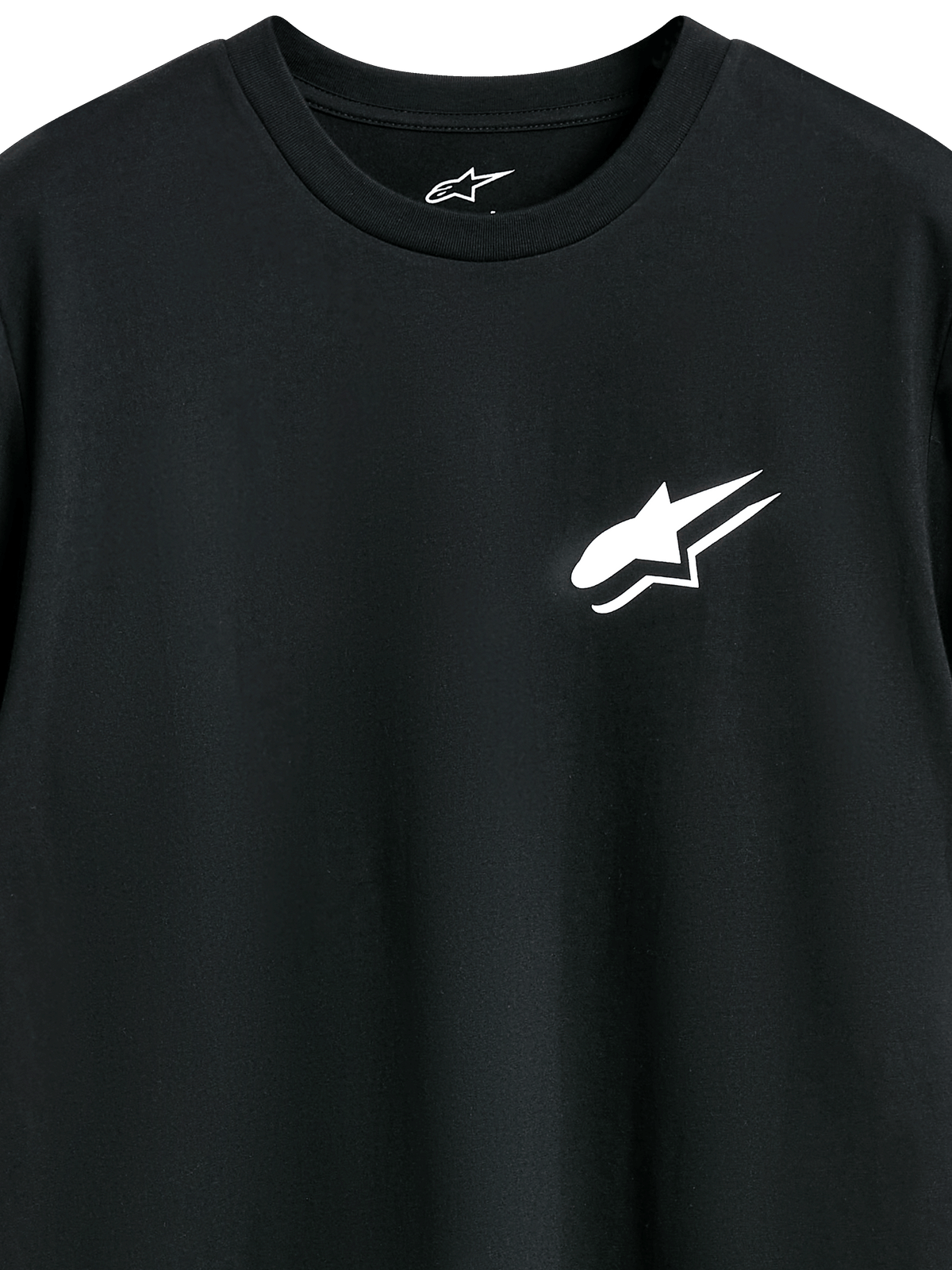 Alpinestars Formulate CSF T-Shirt, Kurzarm-T-Shirt, Schwarz, weißes Astars-Logo auf der Brust, lässige Motorsport-Streetwear