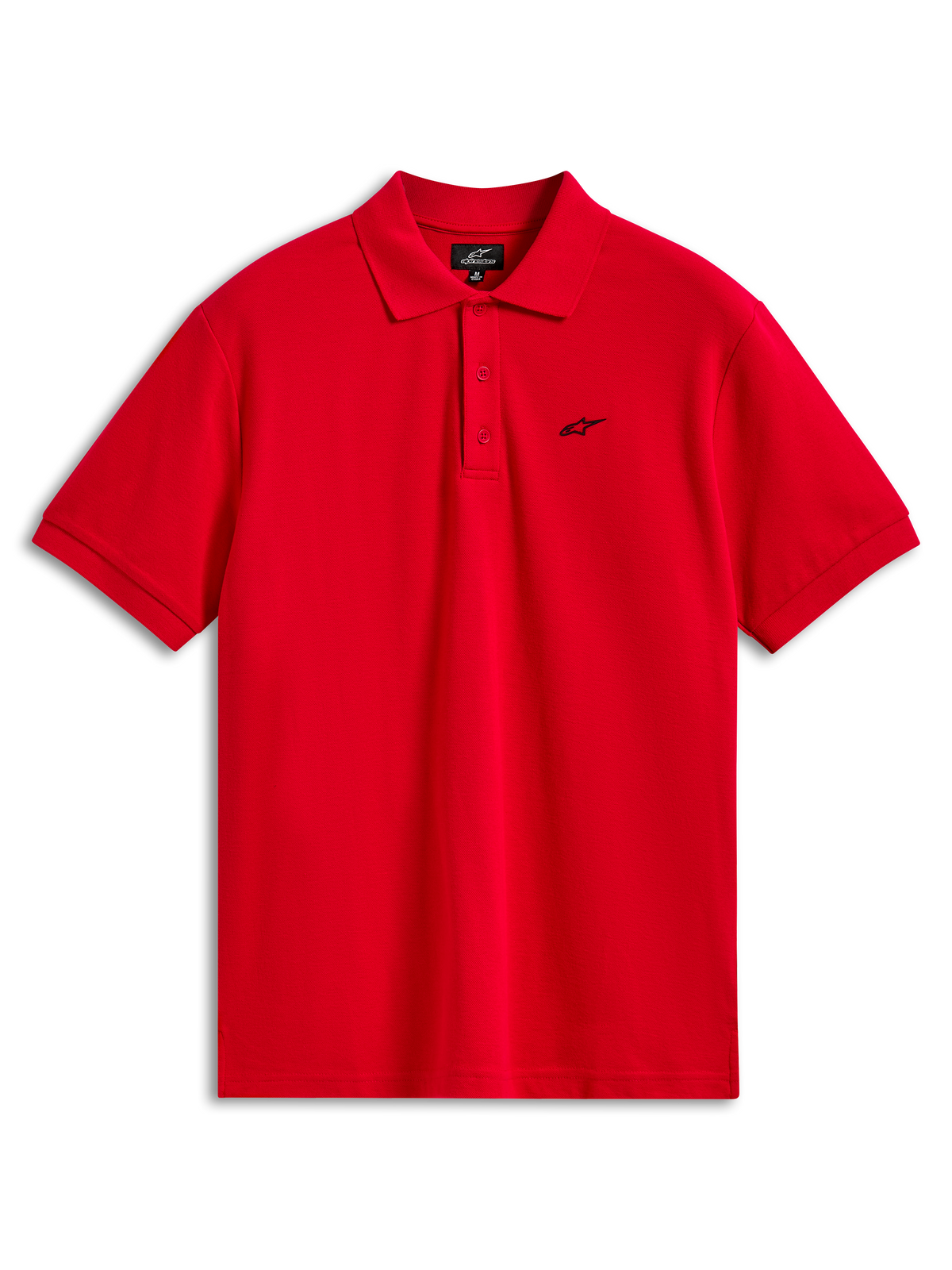 Alpinestars Endeavor Classic Polo, Kurzärmeliges Piqué-Poloshirt, Rot, Kleines schwarzes Astars-Logo auf der Brust, Drei-Knopf-Leiste, Lässige Sportbekleidung