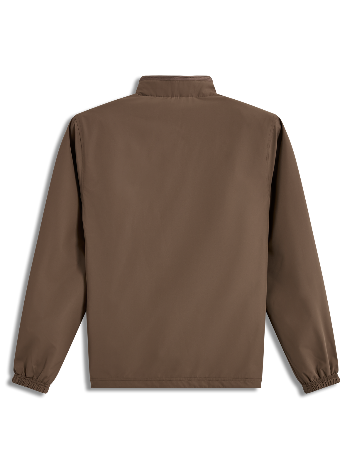 Alpinestars Overhaul Racer Jacke, leichte walnussbraune Sportswear-Jacke, Rückansicht mit verstaubarer Kapuze.