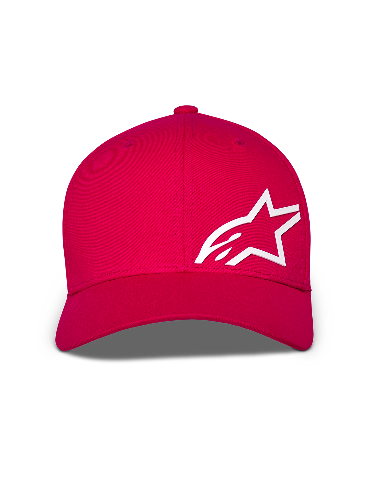 Alpinestars Corp Shift Multi Mütze, Baseball-Cap, Rot, mit einem großen weißen 3D-Astars-Logo auf der Vorderseite, gebogenem Schirm und strukturierter Krone, lässige Motorsport-Kopfbedeckung