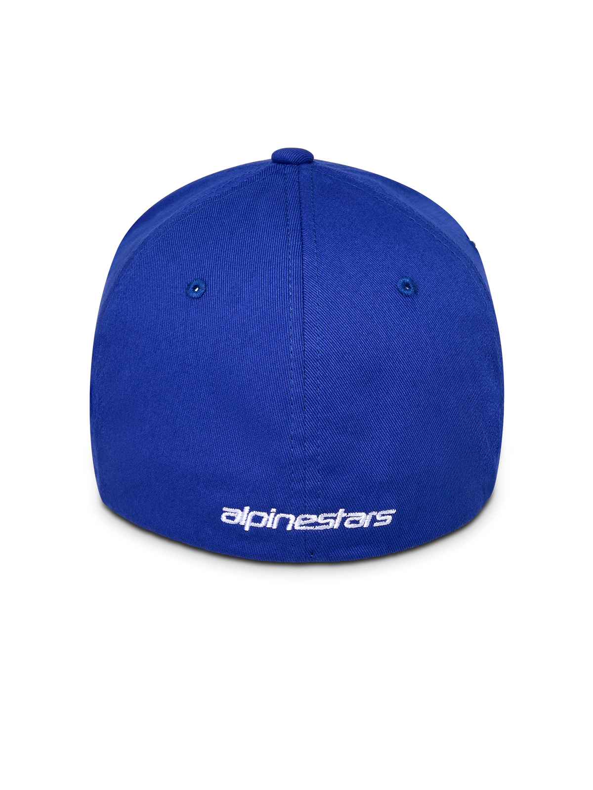Alpinestars Corp Shift Multi Hat, Blaue Baseball-Kappe, Rückansicht mit weiß gesticktem Logo, Flex-Rückseite, strukturierte Krone aus Stretch-Twill-Gewebe