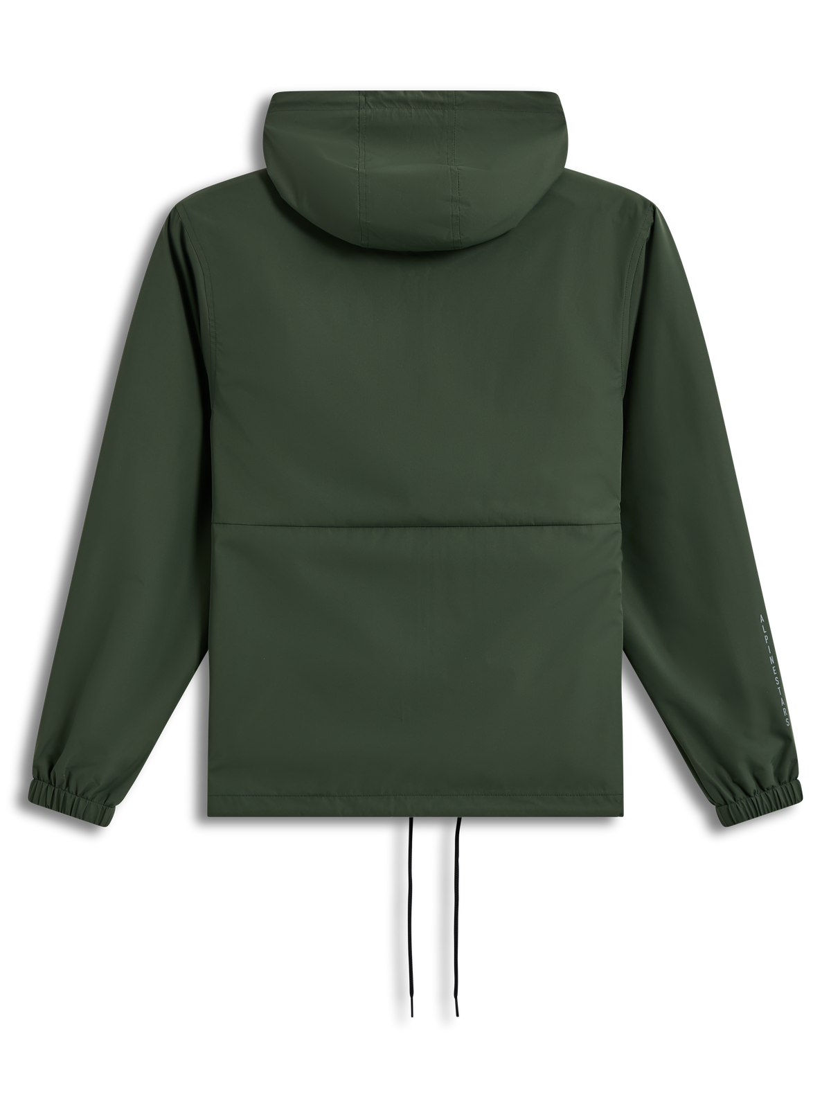 Alpinestars Speeder Resolve Winddicht Jacke in Pine Grün, leichte Sport-Kapuzenjacke, Rückansicht mit elastischen Bündchen.