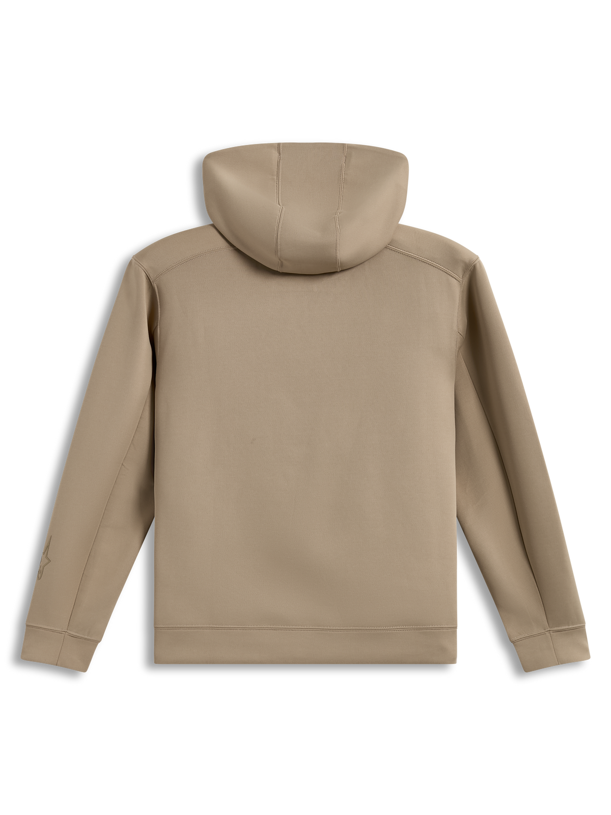 Alpinestars Datrix Hoodie, Sportswear-Kapuzenpullover in Braun, Tri-Blend-Fleece mit meshgefütterter Kapuze, Rückansicht.