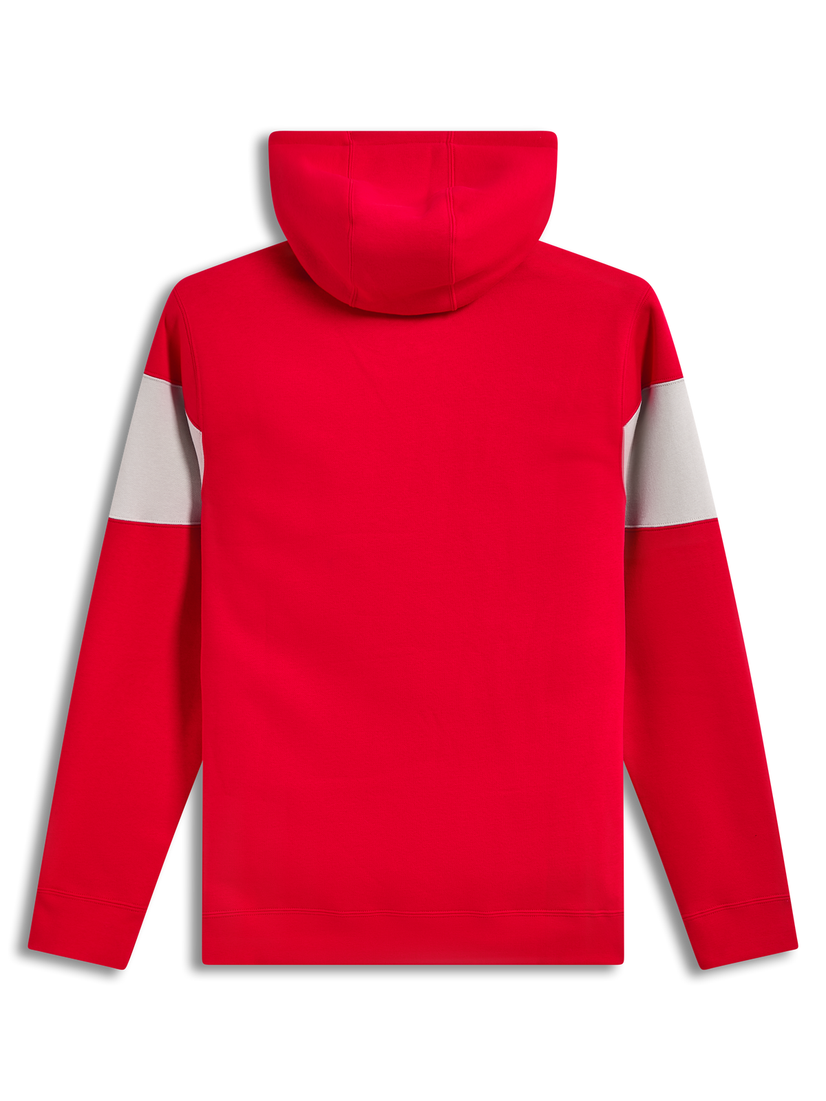 Alpinestars Cubic Hoodie, Fleece-Kapuzenpullover in Rot und Grau, Rückansicht mit Color-Block-Design, Rippbündchen und Saum, Sportswear