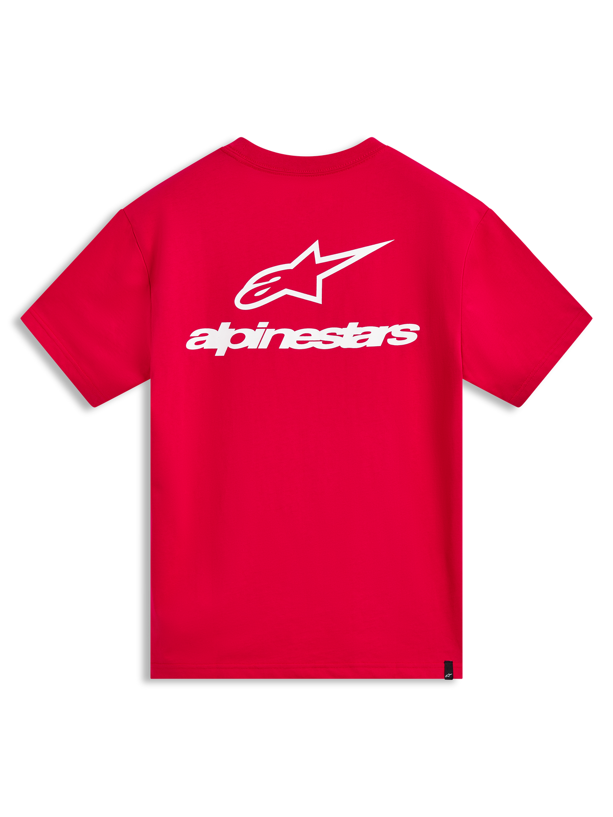 Alpinestars Combo Back CSF T-Shirt, Kurzarm in Rot mit weißer Astars-Logografik auf dem Rücken, Motorsport-Sportswear.