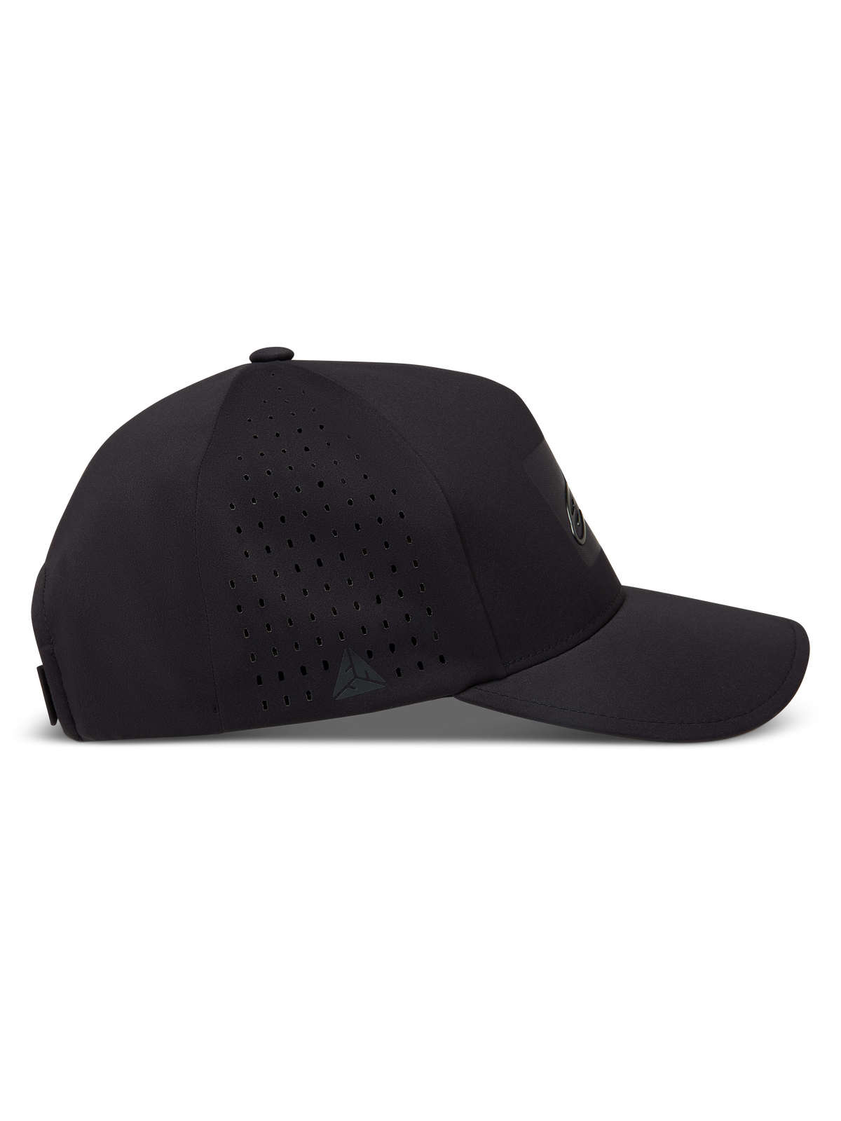 Alpinestars Algo Perf Adjustable Kappe, schwarze Sportswear-Kappe mit seitlicher Perforation und technischem Material.