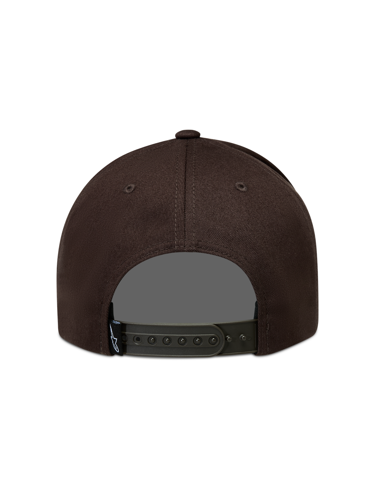 Alpinestars Combo Logo Snapback Kappe in Braun, Sportswear-Kappe mit verstellbarem Verschluss und Twill-Gewebe, Rückansicht.