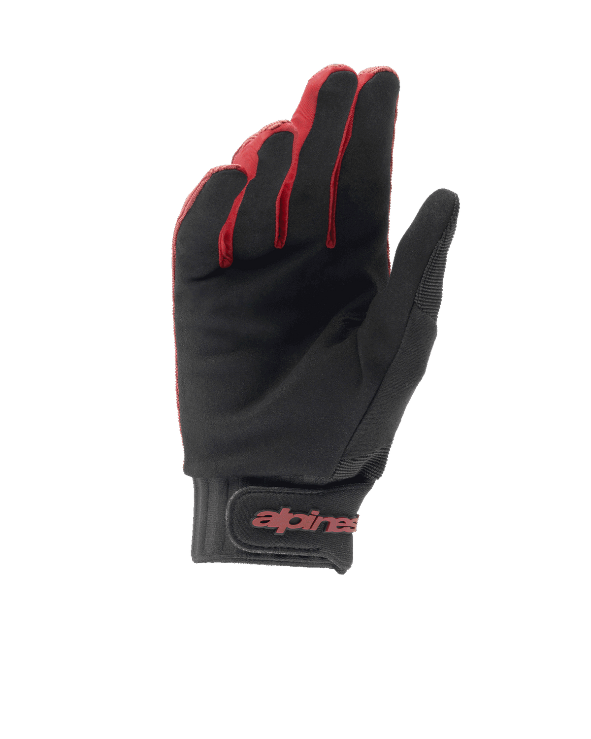 Alpinestars Damen Stella A-Dura Handschuhe, Mountainbike-Handschuhe, Burgunderrot und Schwarz, Handflächenansicht mit Grip aus synthetischem Wildleder, Neoprenmanschette mit Klettverschluss, rotes Alpinestars-Logo