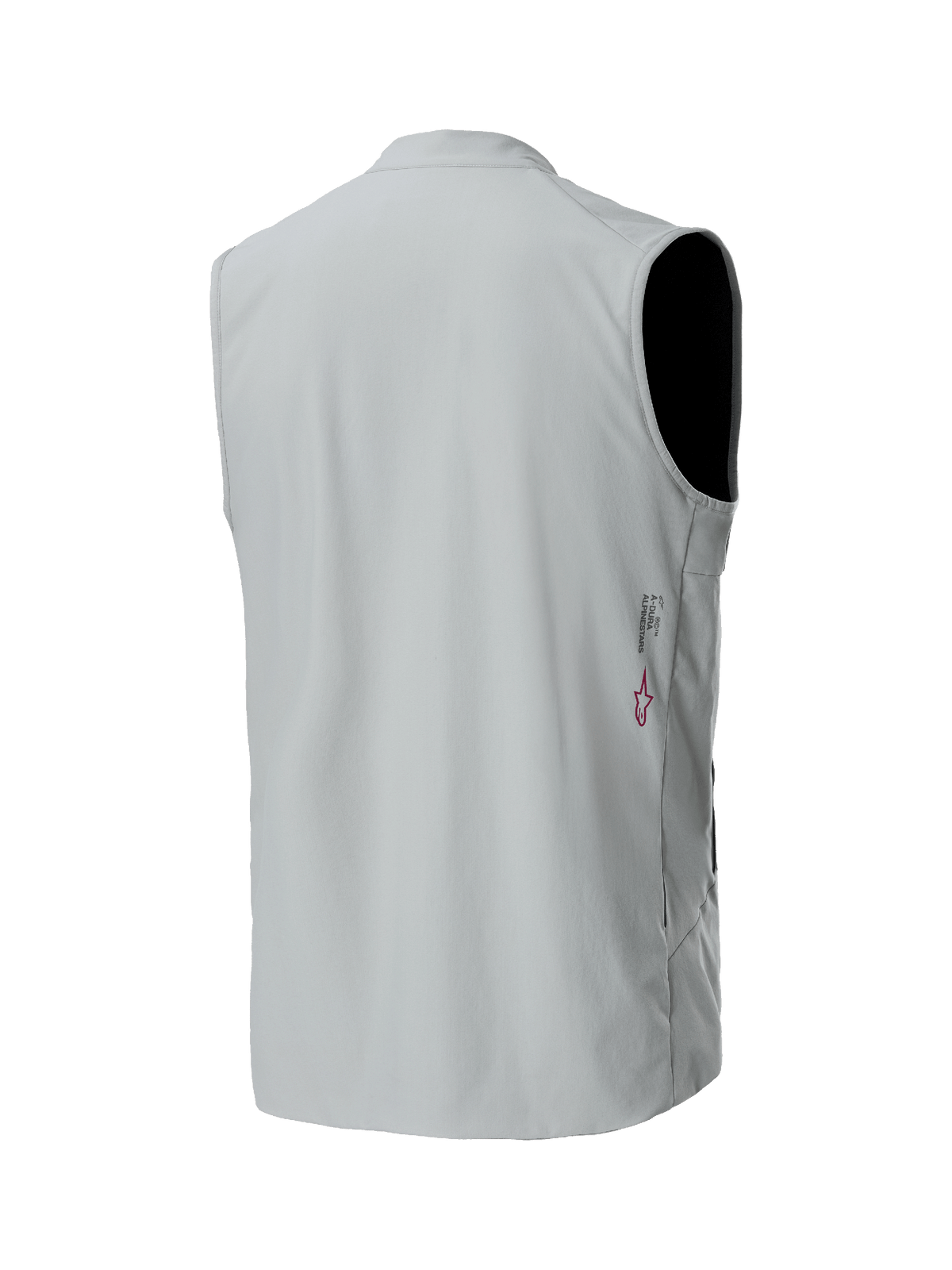Alpinestars A-Dura Thermal Vest, Titanium Gray, back view, lightweight insulated cycling gilet, featuring a small Alpinestars logo and A-Dura branding on the lower back, clean minimalist design for mountain biking.