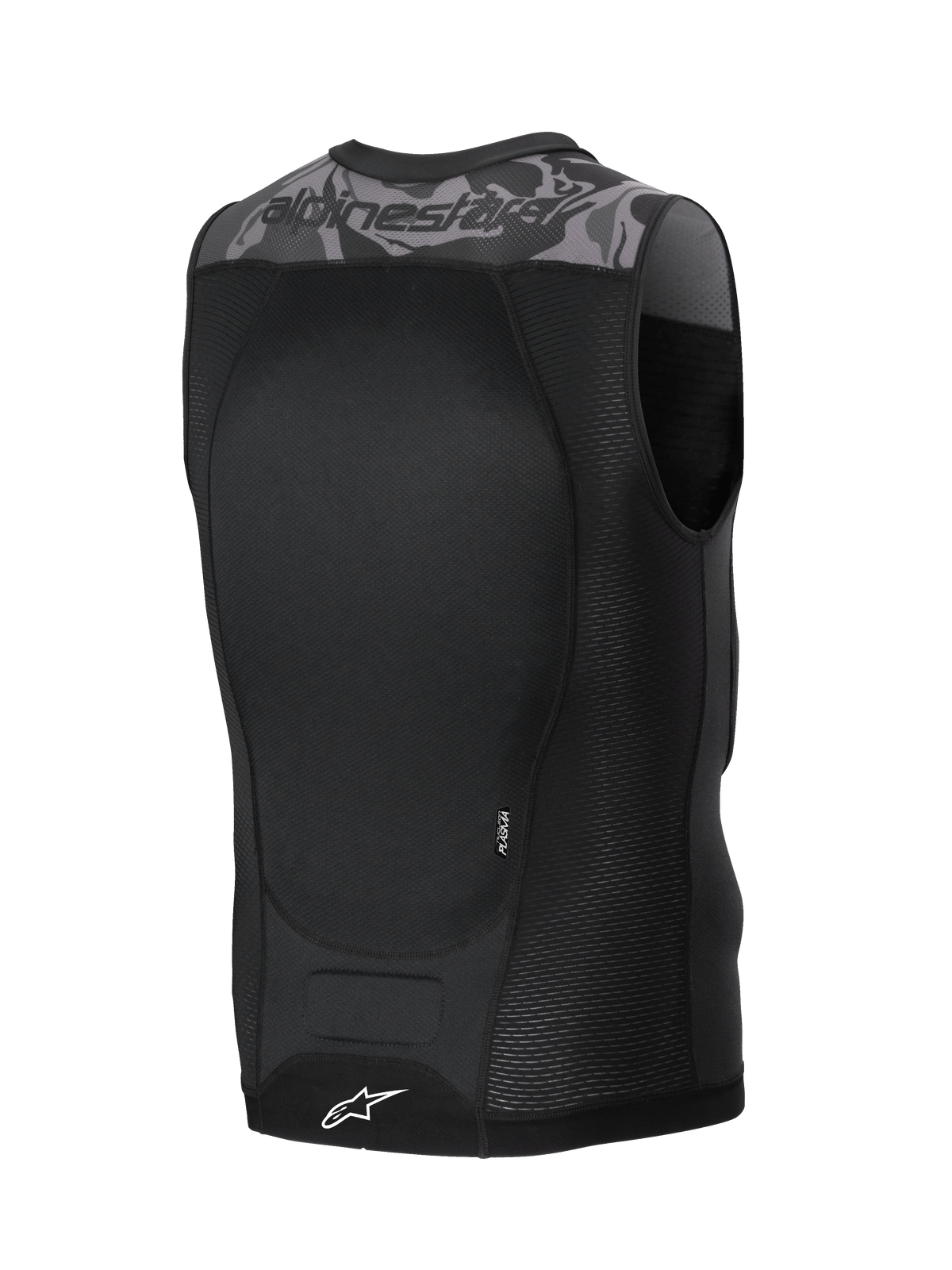 Alpinestars A-Motion Plasma Schutzweste, MTB-Schutzweste, Schwarz und Camo, mit Nucleon Plasma Rückenprotektor und atmungsaktiver Mesh-Konstruktion, Rückansicht