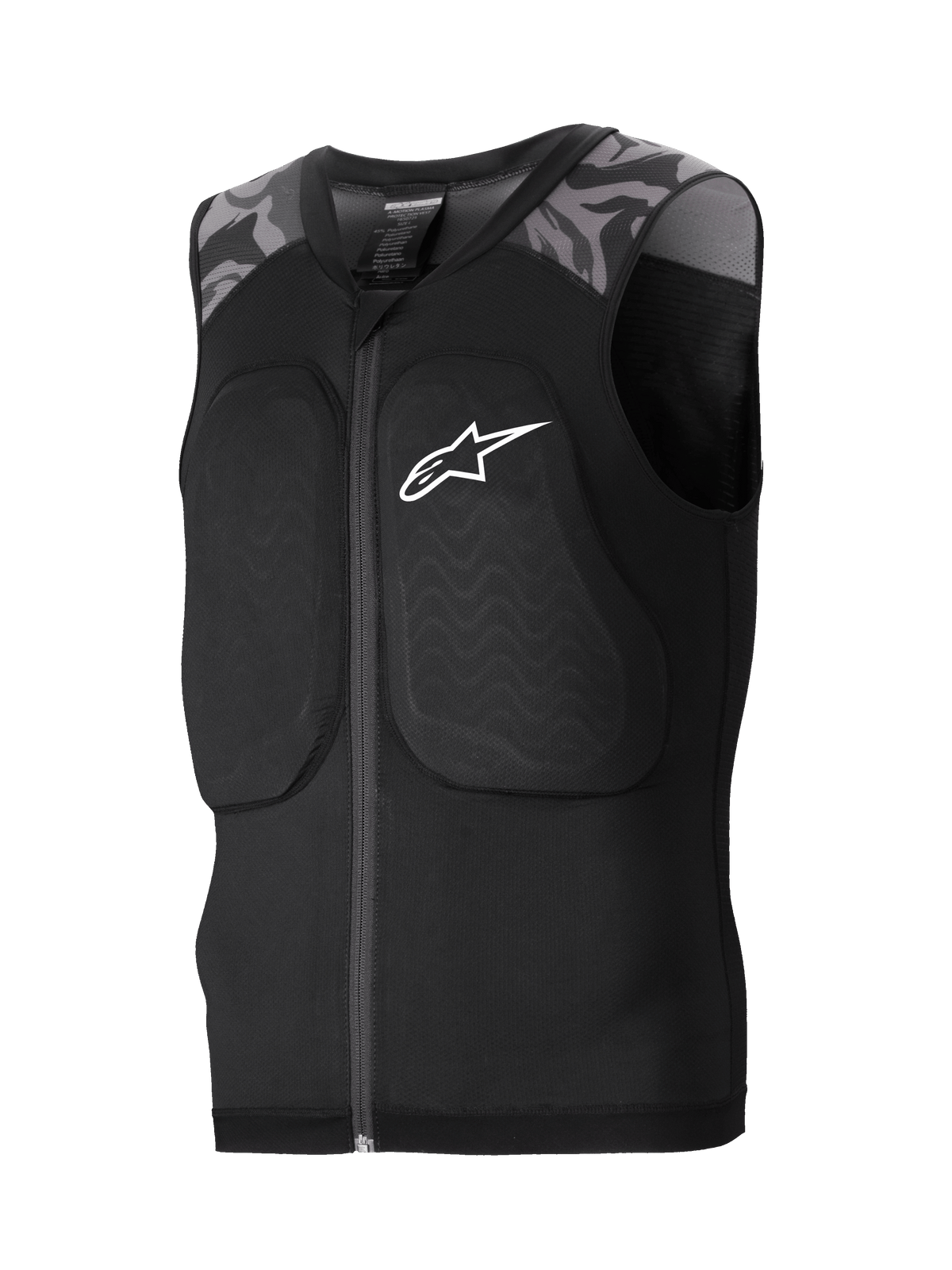 Alpinestars A-Motion Plasma Schutzweste, Mountainbiking-Schutzweste, Schwarz und Camo, CE-zertifiziert mit Nucleon-Plasma-Brust- und Rückenprotektoren sowie atmungsaktiver Stretch-Mesh-Konstruktion