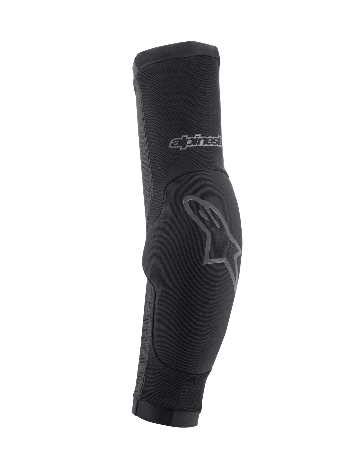Alpinestars Paragon Plus Ellbogenschützer, MTB-Ellbogenschützer, Schwarz mit grauen Logo-Akzenten, Slip-on-Design mit gepolstertem Ellbogenbereich und atmungsaktivem Mesh-Material, Schutzausrüstung für den Offroad-Radsport