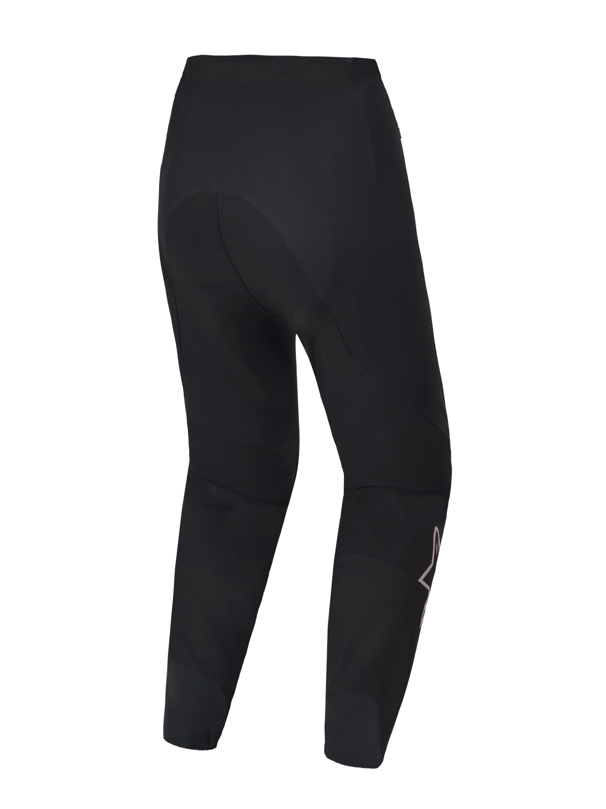 Schwarze A-Supra Elite MTB-Hose, Rückansicht, aus strapazierfähigem 4-Wege-Stretch im ergonomischen Racing-Design.
