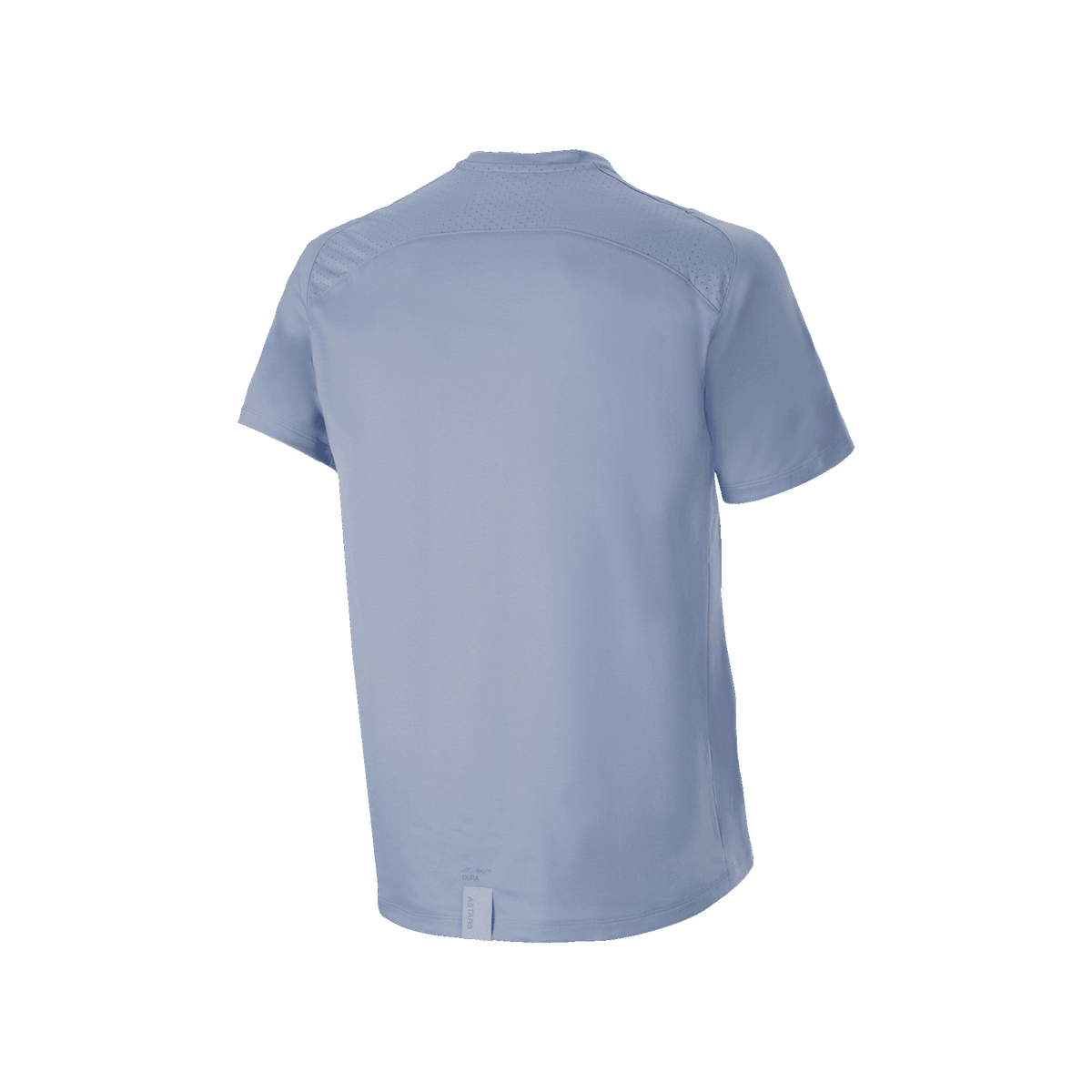 Alpinestars A-Dura Dri Astar Kurzarmtrikot, Infinity Blue, Rückansicht mit Mesh-Belüftungseinsätzen am oberen Rücken und den Schultern, verlängerter Drop-Tail-Saum, technische MTB-Fahrradausrüstung