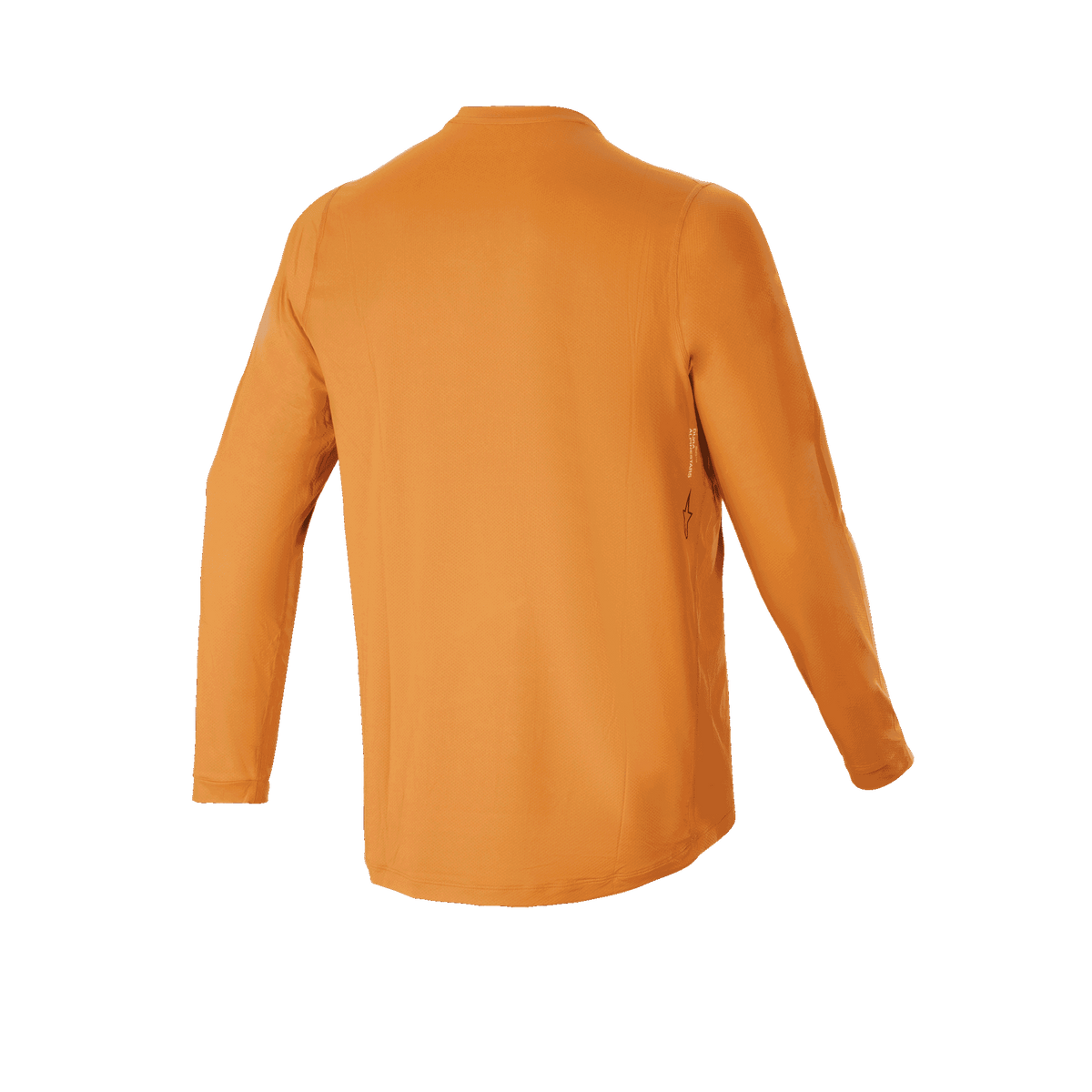 Alpinestars A-Dura Rocker Langarmtrikot, Mountainbike-Trikot, Dunkelgold, Rückansicht, mit verlängertem Rückenteil für optimale Abdeckung und Performance-Jacquard-Material