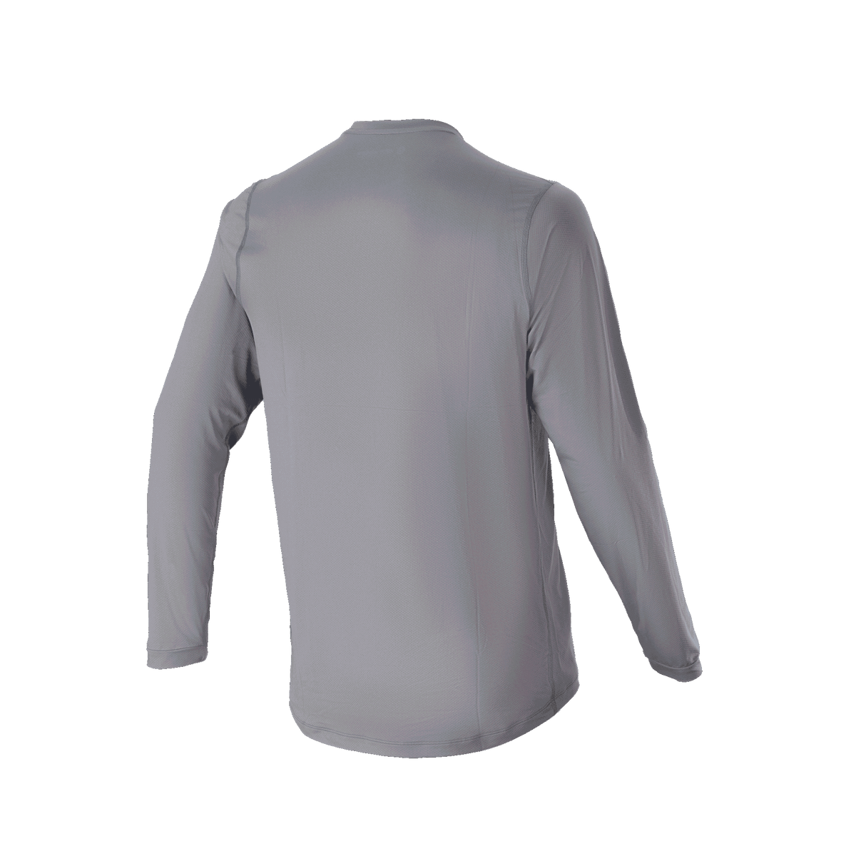 Alpinestars A-Dura Rocker Long Sleeve Jersey, Dark Gray, back view highlighting the longer drop tail, casual MTB cycling apparel with a regular fit