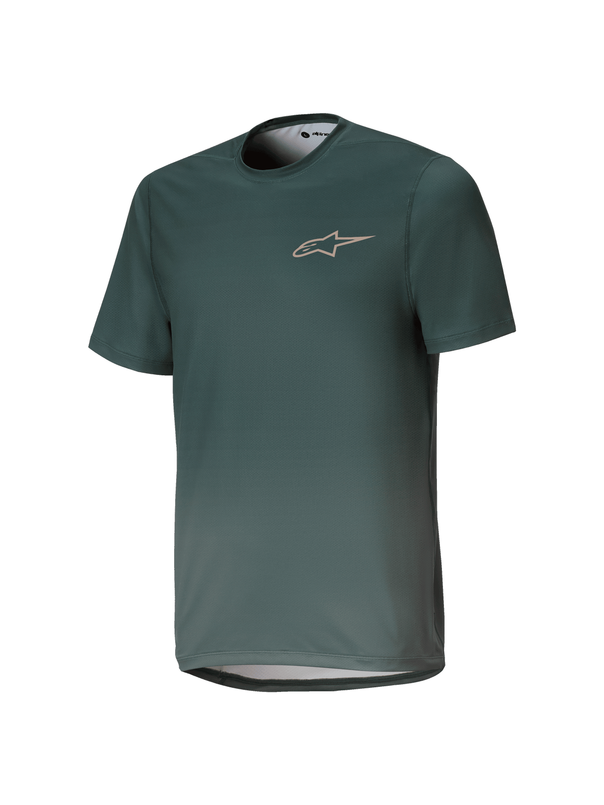 Alpinestars Youth A-Dura Rise Jersey, kurzärmliges MTB-Trikot für Jugendliche, Silver Pine Grün, Rundhalsausschnitt mit dezentem Brustlogo, leichtes atmungsaktives Jacquard-Gewebe, reguläre Passform