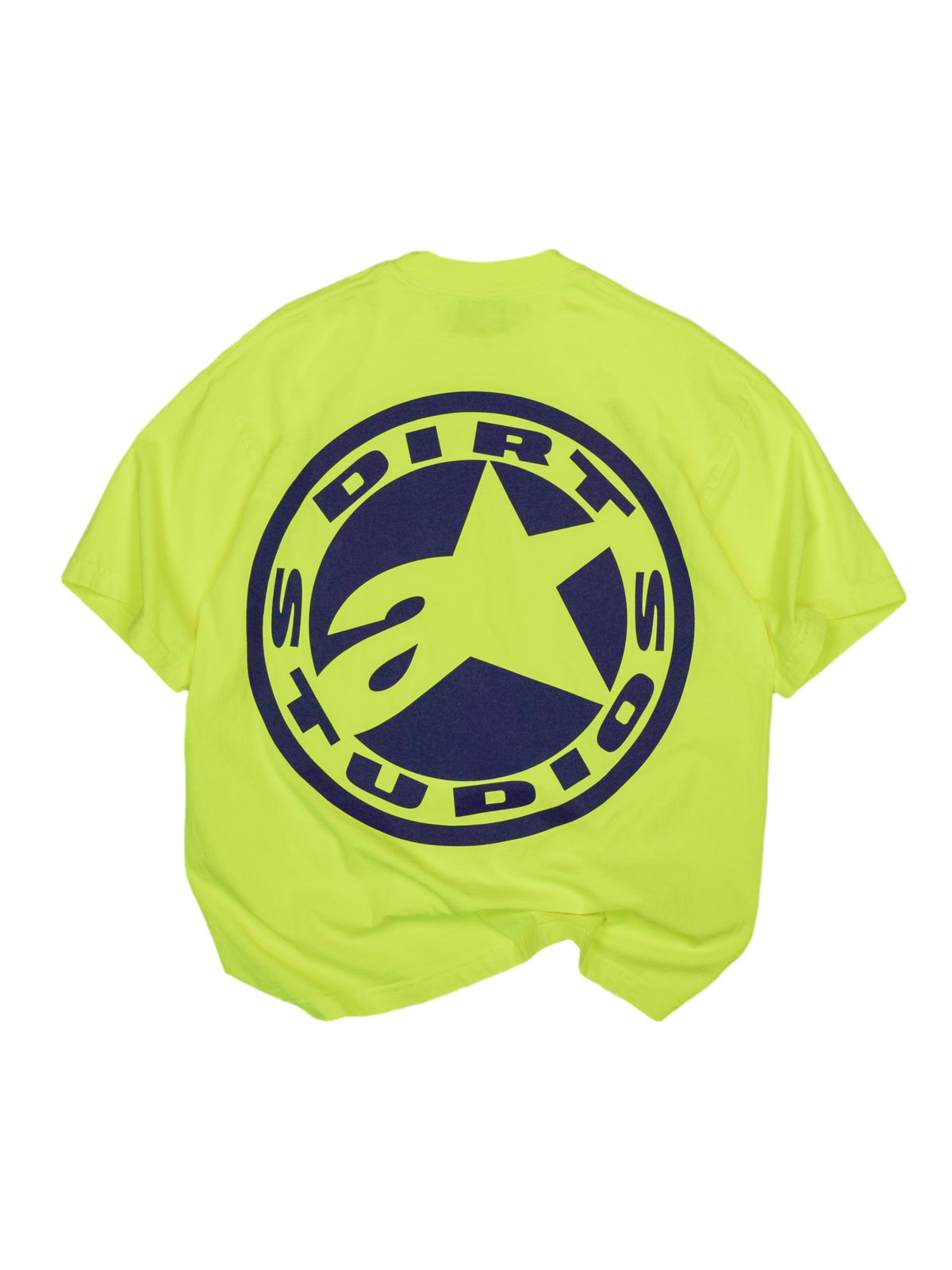 Alpinestars Limited Edition Dirt Studios Tech Series T-Shirt, Kurzarm-T-Shirt in Fluo Gelb, marineblaues Rückenlogo, Baumwolle.