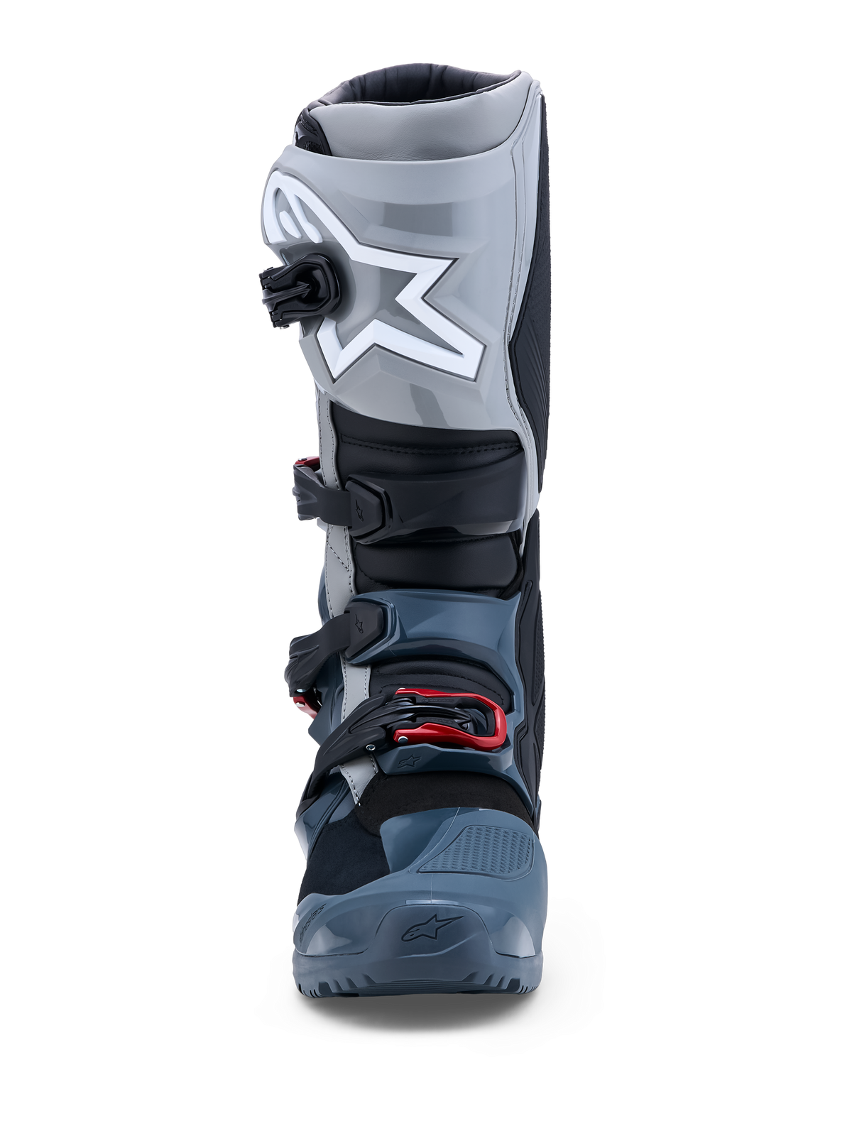 Alpinestars Tech 7 Enduro Drystar Boots, waterproof Men's motorcycle boots in dark gray and red, CE certified.