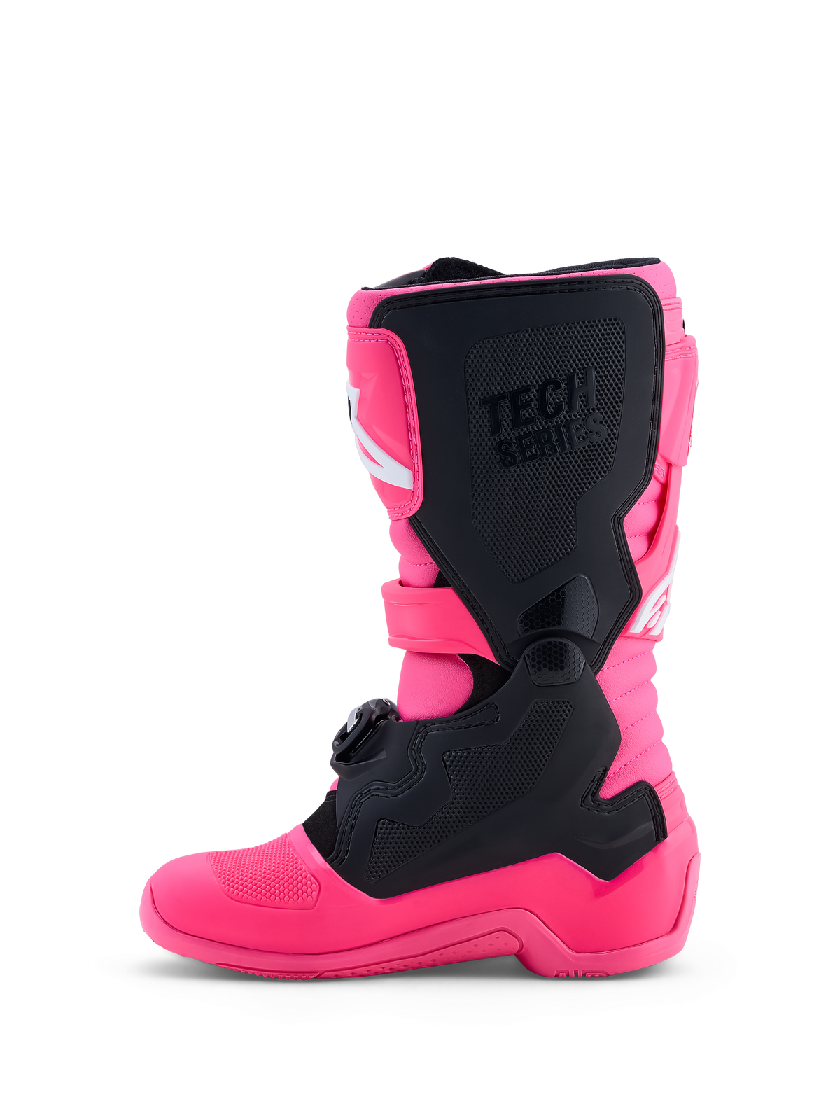 Alpinestars Tech 7S Jugend-Stiefel, Motocross-Stiefel für junge Fahrer, Pink Fluo und Schwarz, TPU-Schutz und Junior-Passform, CE-zertifiziert