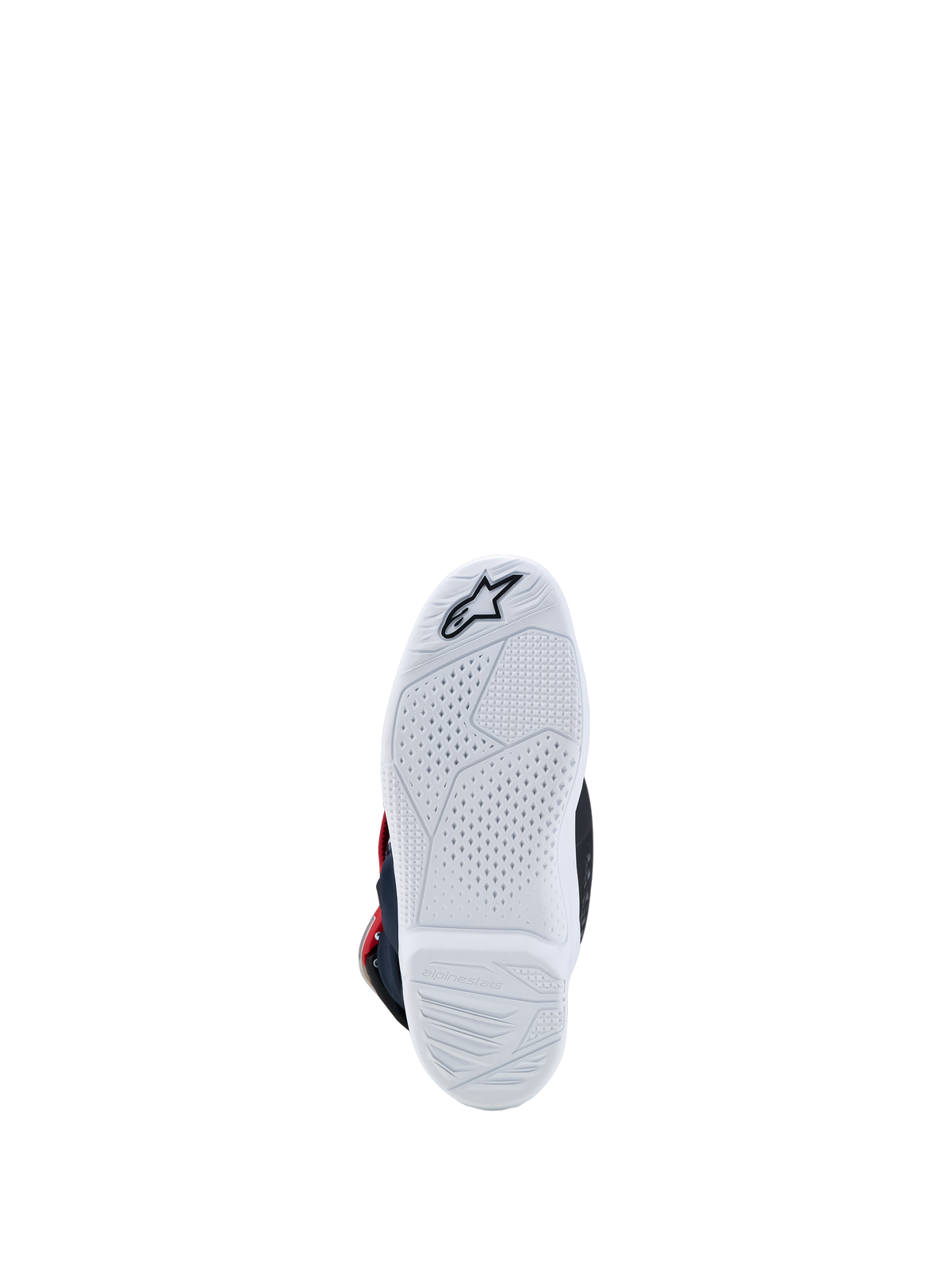 Alpinestars Jugend Tech 7S Stiefel, weiße Gummisohle mit Grip-Muster für Motocross, Weiß und Blau, austauschbare Sohle.