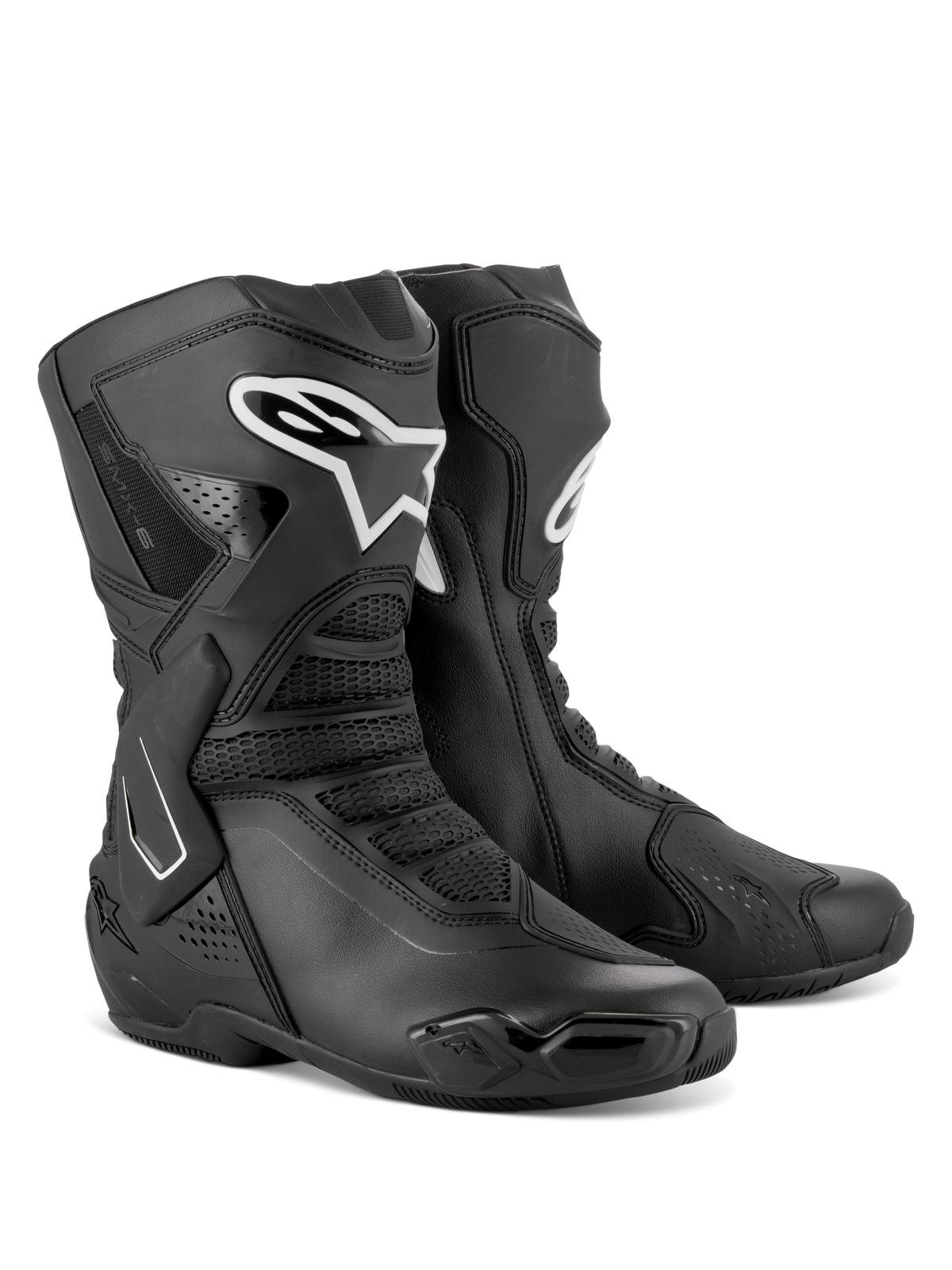Alpinestars Stella SMX-6 V3 Stiefel, Performance-Motorradstiefel für Damen, Schwarz und Weiß, mit Mikrofaser-Konstruktion, TPU-Schienbein- und Knöchelschutz sowie Mesh-Flex-Zonen für Rennstrecke und Straße