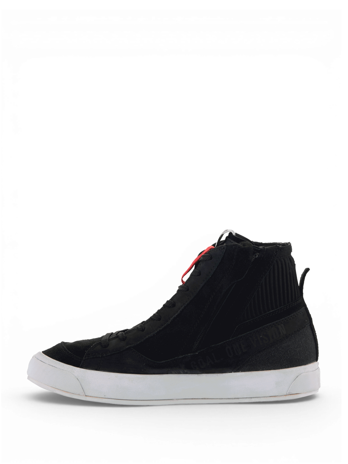 Alpinestars Stated Shoes, Black and White Men's Urban Motorcycle Riding Shoes, Suede and Canvas, CE Certified.