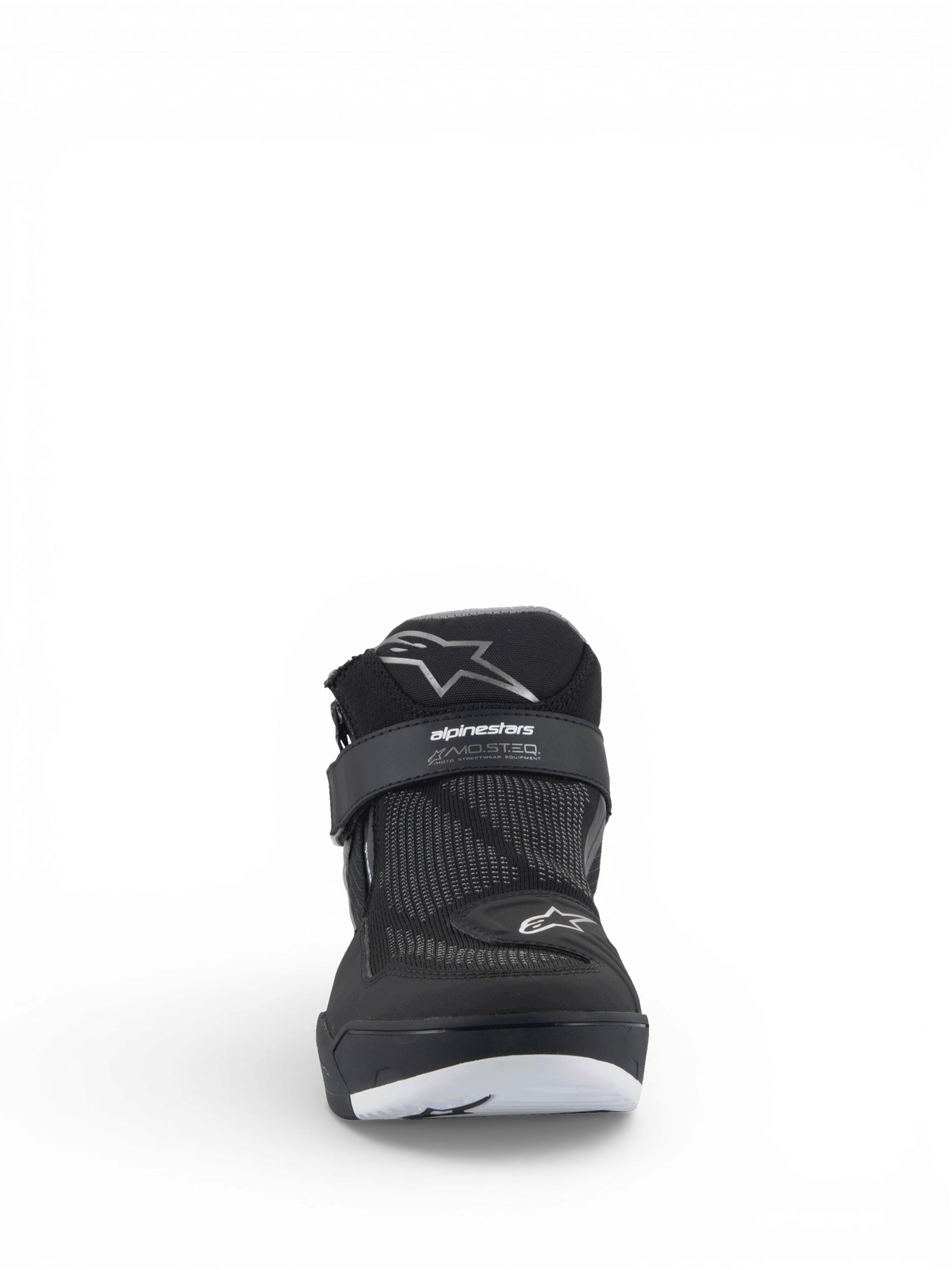 Alpinestars Speedflight Street Schuhe, Urbaner Motorradschuh für Herren, Schwarz, Mesh-Obermaterial mit MO.ST.EQ. Logo-Riemen und weißem Astars-Logo, CE-zertifiziert