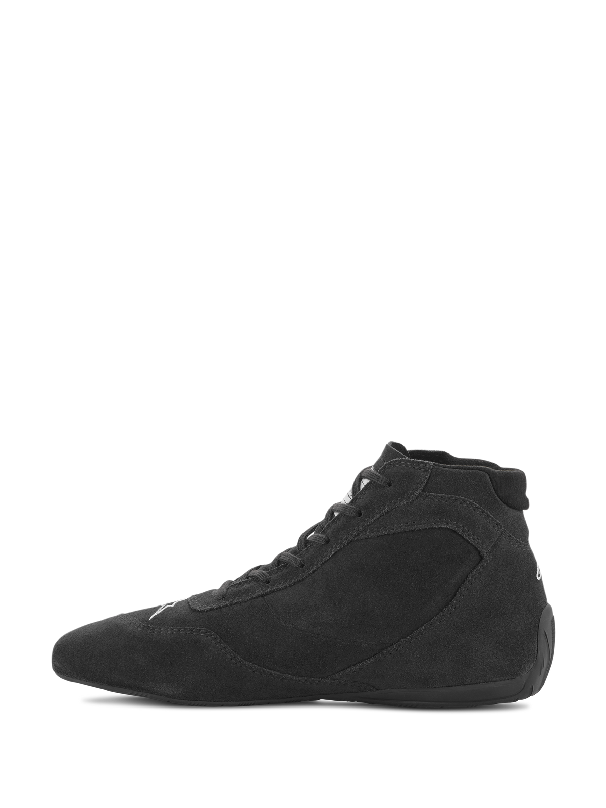Alpinestars SP V2 Schuhe, Auto-Rennschuhe, Schwarz, schlankes High-Top-Profil mit hochwertigem Wildleder-Obermaterial und dünner Gummisohle, entwickelt für präzises Pedalgefühl im Motorsport
