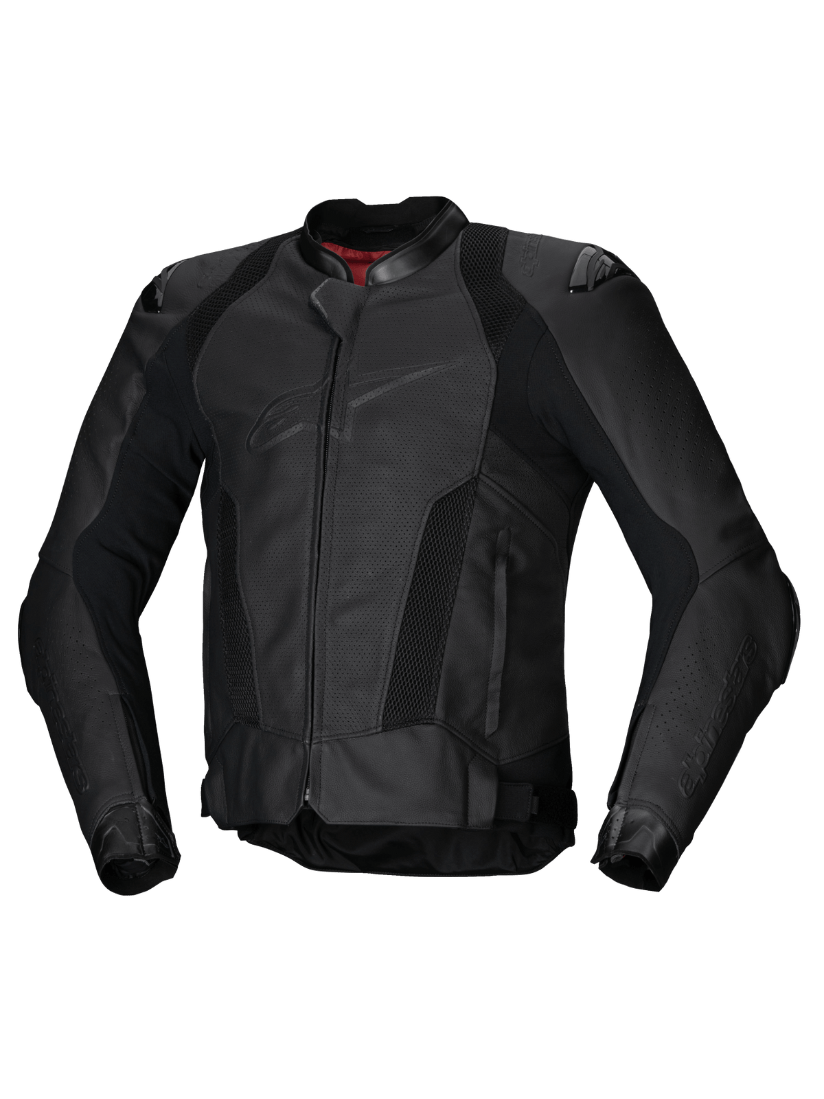Alpinestars Missile V3 Airflow Lederjacke, Herren-Rennsport-Motorradjacke, Schwarz, perforiertes Premium-Rinderleder, CE-zertifiziert und Tech-Air®-kompatibel