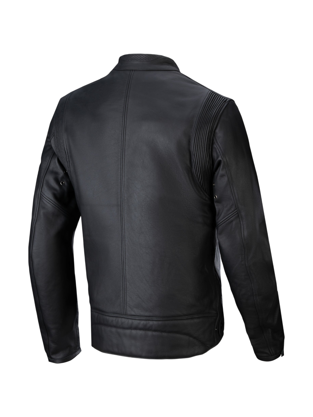 Alpinestars Dyno Lederjacke, urbane Motorradjacke für Herren, Schwarz, Rindsleder, Rückansicht.