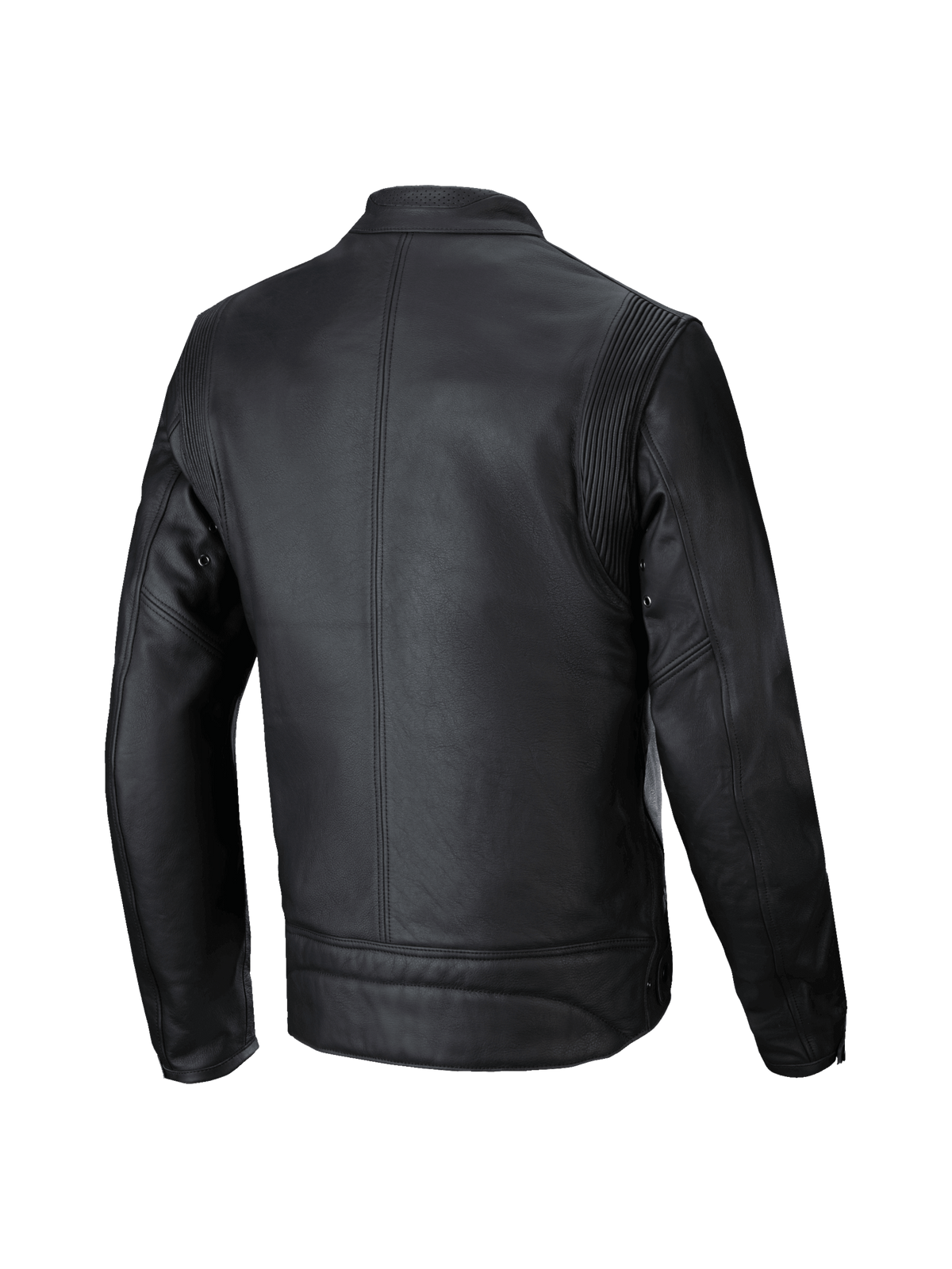 Alpinestars Dyno Lederjacke, urbane Herren-Motorradjacke, Schwarz, Premium-Rindsleder, Rückansicht, Tech-Air® Ready.