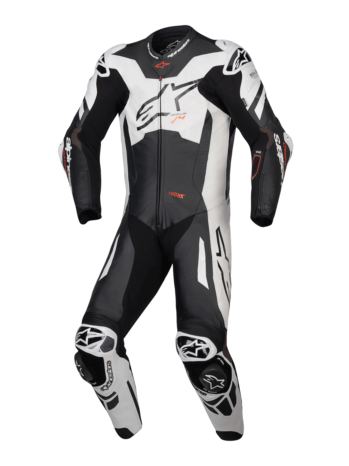 Alpinestars GP Plus V4 Sprint 1-teilige Lederkombi in Schwarz, Weiß und Rot, Tech-Air Ready, CE AAA zertifiziert.