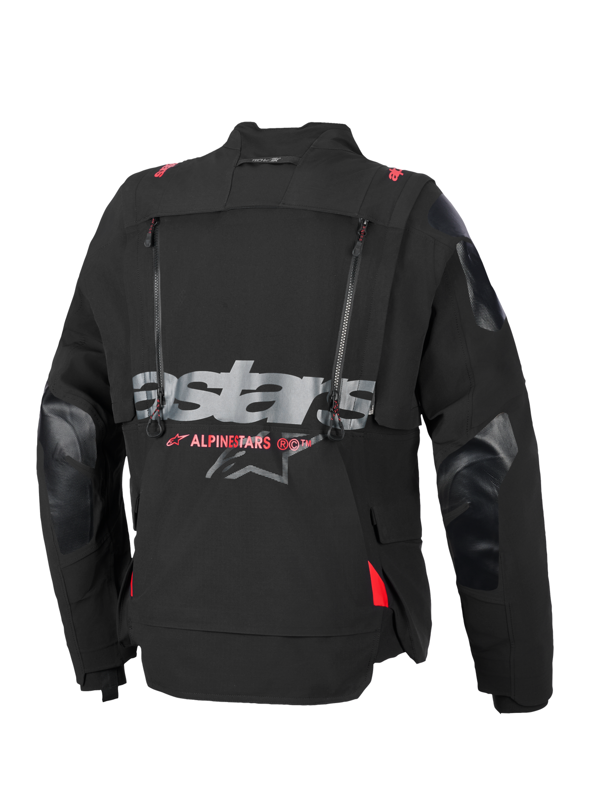 Alpinestars Halo Pro Drystar® XF Laminierte Jacke, Abenteuer-Motorradjacke, Schwarz und Dark Shadow, modulare 3-lagige Textilkonstruktion mit wasserdichten Reißverschlüssen und Belüftungspanelen, konzipiert für All-Terrain-Touring