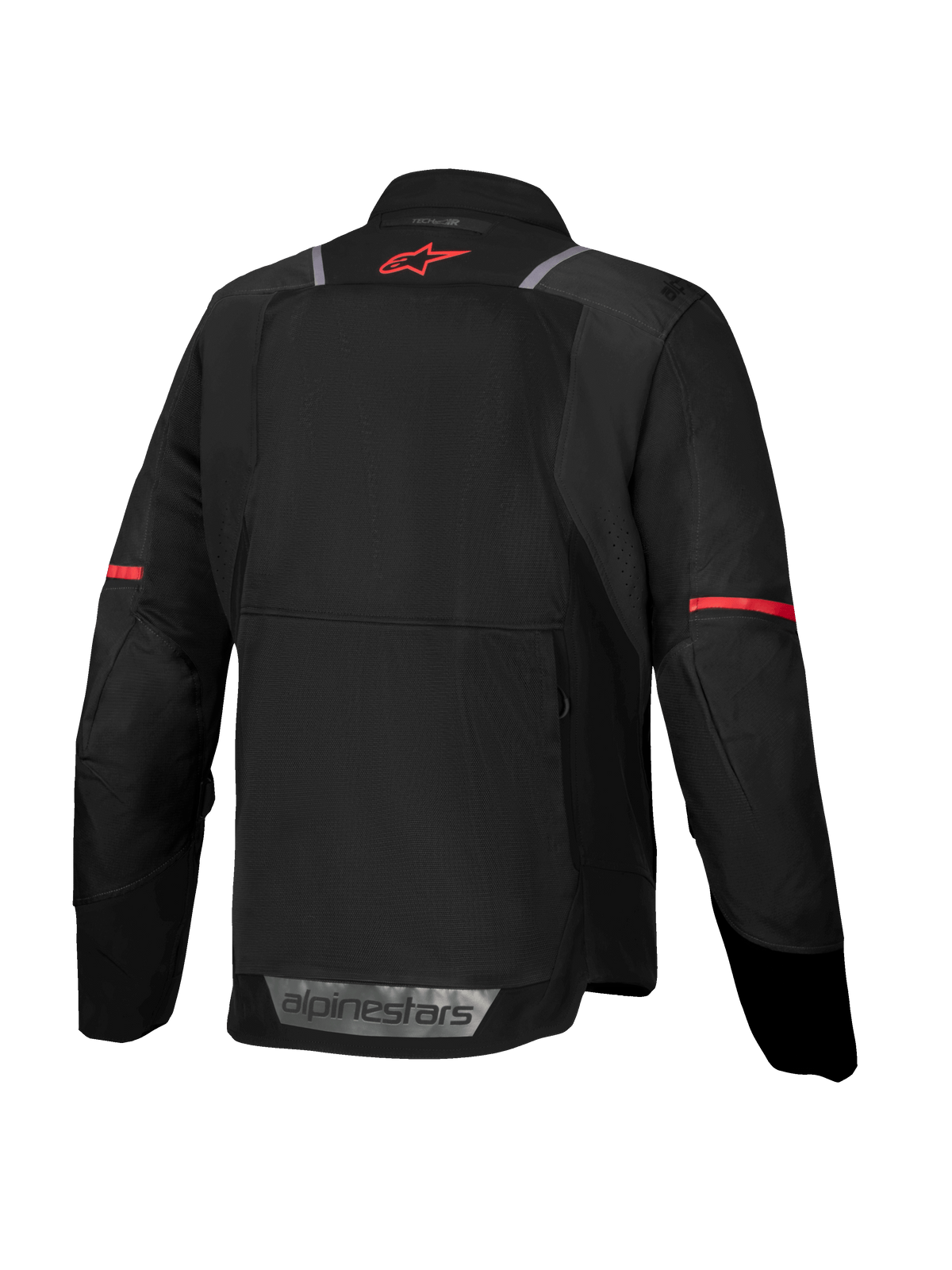 Alpinestars ST-2 Air Jacke, Herren-Motorrad-Touringjacke, Schwarz und Rot, Mesh-Rücken, Tech-Air® Ready und Reflexdetails.