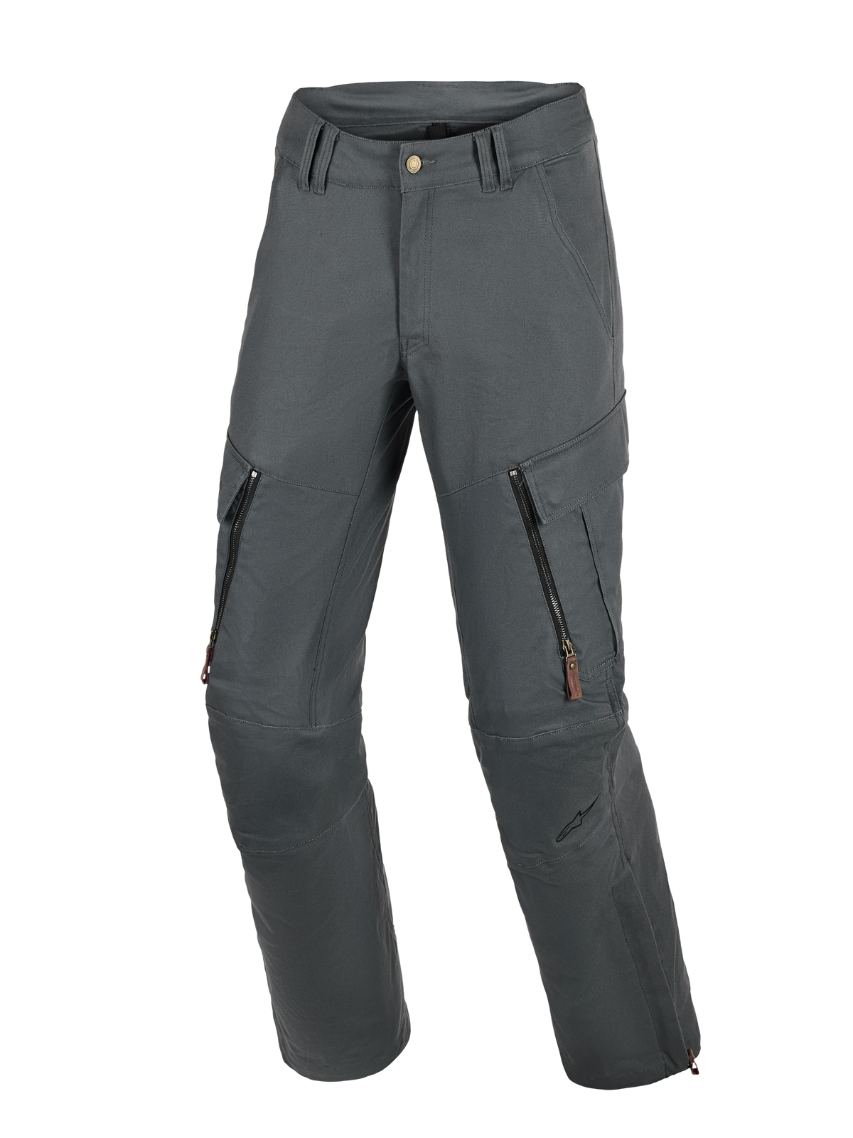 Alpinestars Borrego Drystar® Hose, Motorrad-Abenteuerhose, Anthrazitgrau, in gewachster Canvas-Optik mit Belüftungsreißverschlüssen an den Oberschenkeln und Cargotaschen, strapazierfähige Textilkonstruktion mit verstärkten Kniepartien