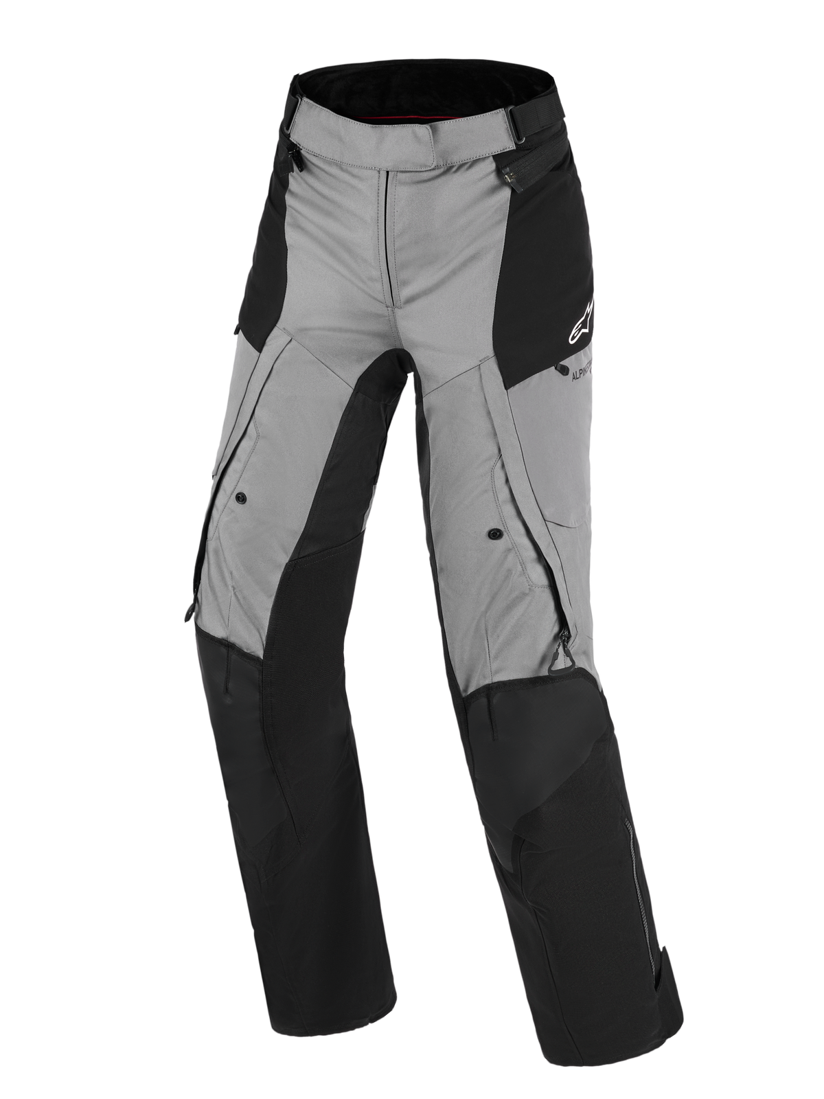 Alpinestars Stella Andes V4 Drystar® Pants, Women's Motorcycle Pants, Black and Dark Gray, adventure touring design with waterproof textile, reinforced knee and seat areas, zippered vents and pockets, Alpinestars logo on hip