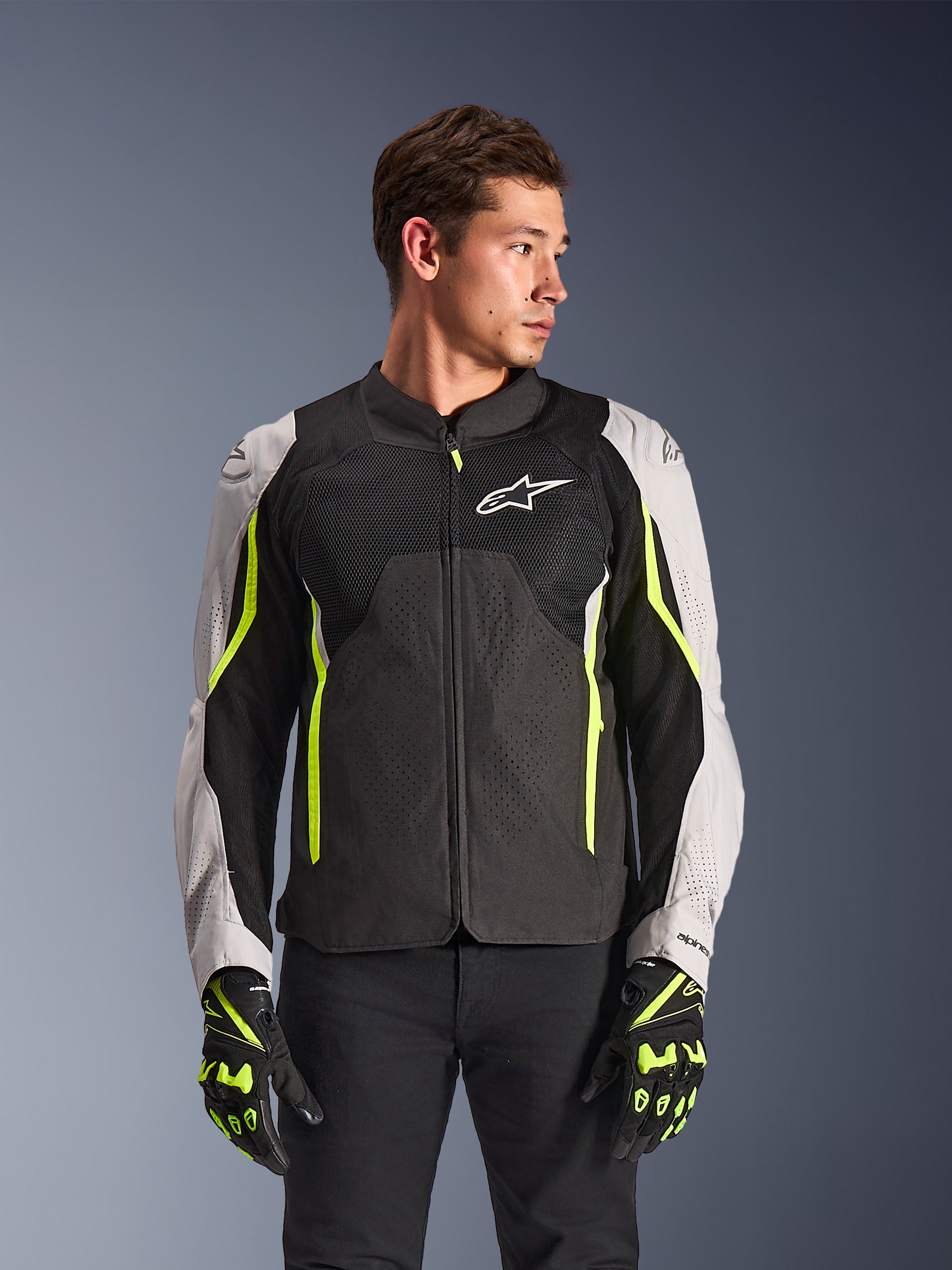 alpinestars ウェイクエアー　メッシュジャケット 黄緑/黒 AST V3 Air - Yellow Motorcycle Jacket | Alpinestars®