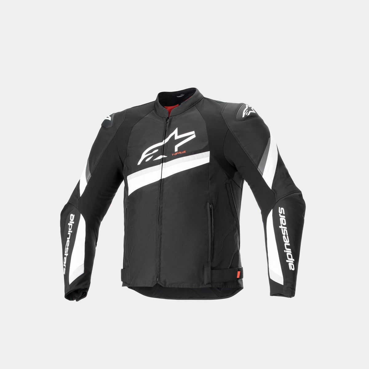 Alpinestars T-GP Plus R V4 Jacke, Motorradjacke, Schwarz und Weiß, CE-zertifiziert, mit Schulterprotektoren