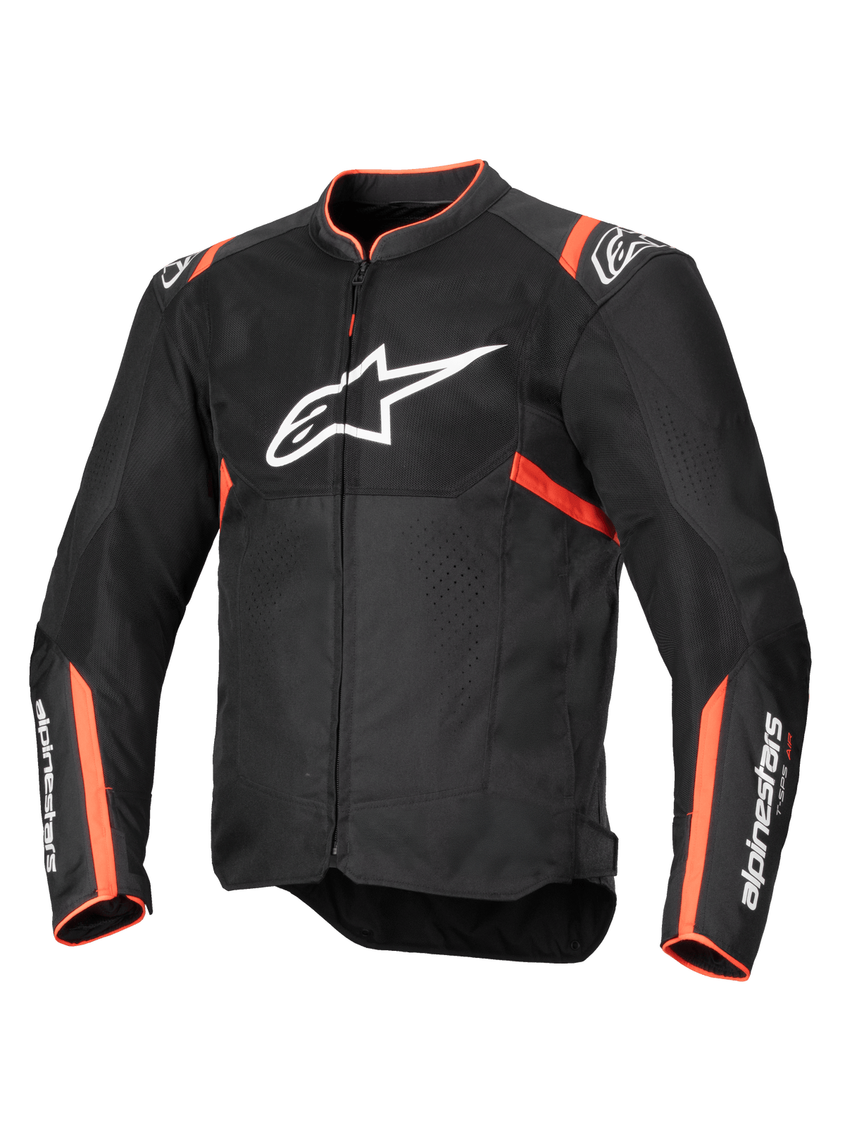 Alpinestars T-SPS Air V2 Jacke, Herren-Motorradjacke, Schwarz und Neonrot, Mesh-Textil, Tech-Air Ready, CE-zertifiziert.