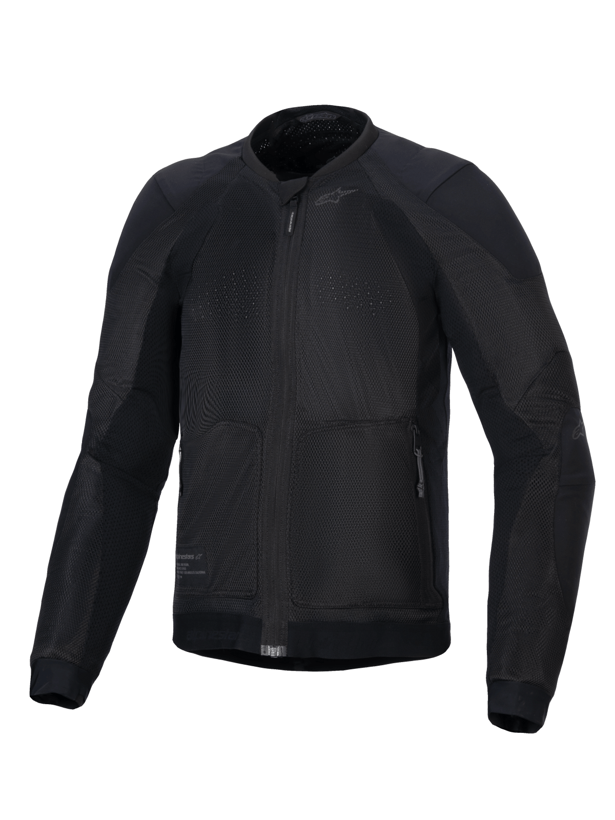 Alpinestars Troop-Air Jacke, Herren Urban-Motorradjacke in Schwarz, atmungsaktives Textil-Mesh mit CE-Protektoren.