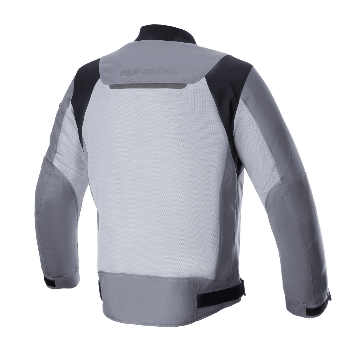 Alpinestars Luc V2 Air Jacket, textile motorcycle jacket, Dark Gray Mid Gray, back view featuring large ventilated mesh panel, black shoulder accents, and reflective branding on the upper back