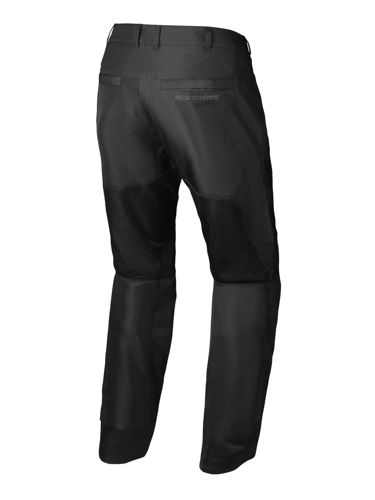 Alpinestars C-1 Air Hose, urbane Motorradhose für Herren in Schwarz, Rückansicht mit Tech-Mesh-Belüftungspaneelen und CE-Klasse-A-Schutz