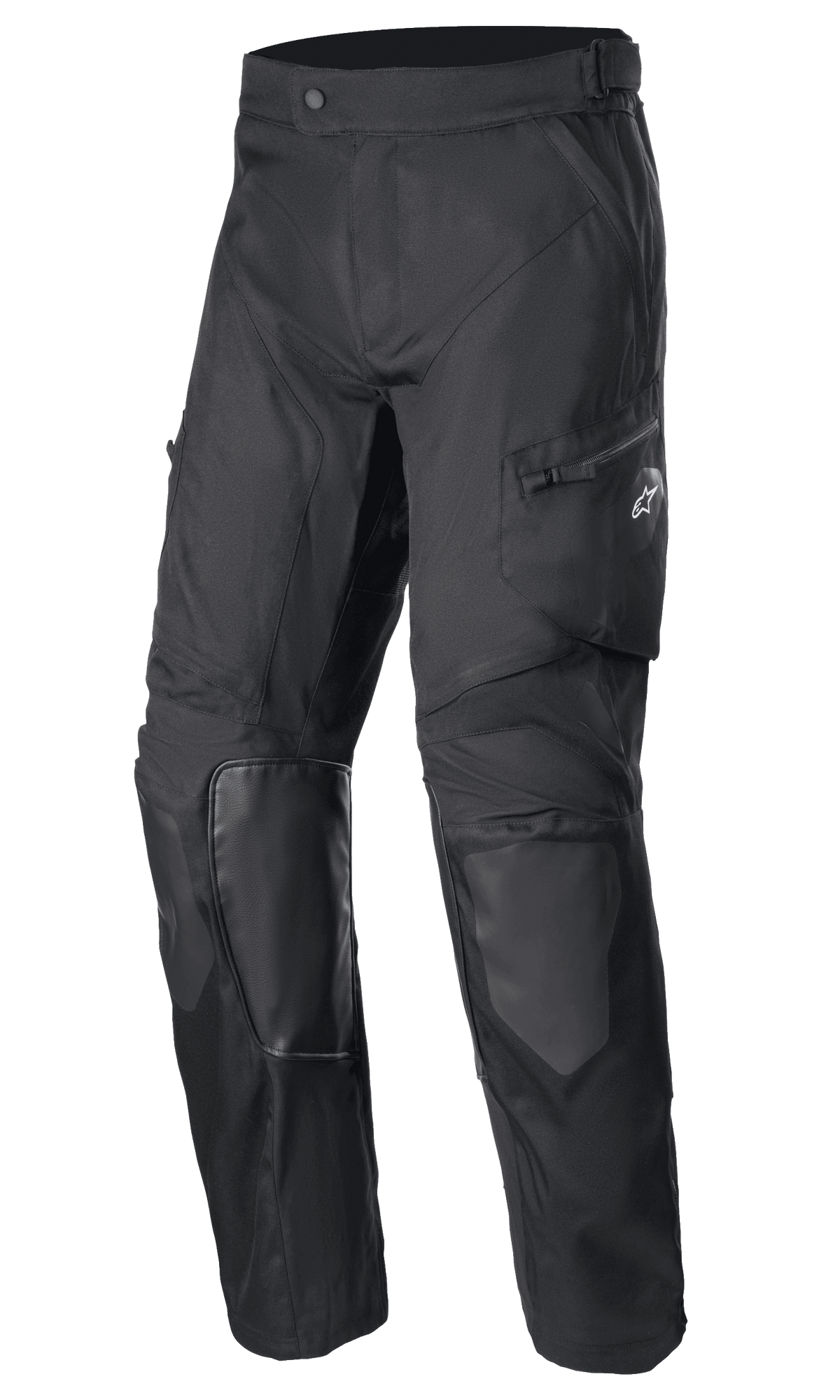 Alpinestars Venture XT Pants Over Boot, Schwarze Motorrad-Adventure-Hose, Verstärkter Knie- und Oberschenkelschutz, Texturiertes strapazierfähiges Gewebe, Verstellbarer Bund, Reißverschlusstaschen, Schützende Motorradbekleidung