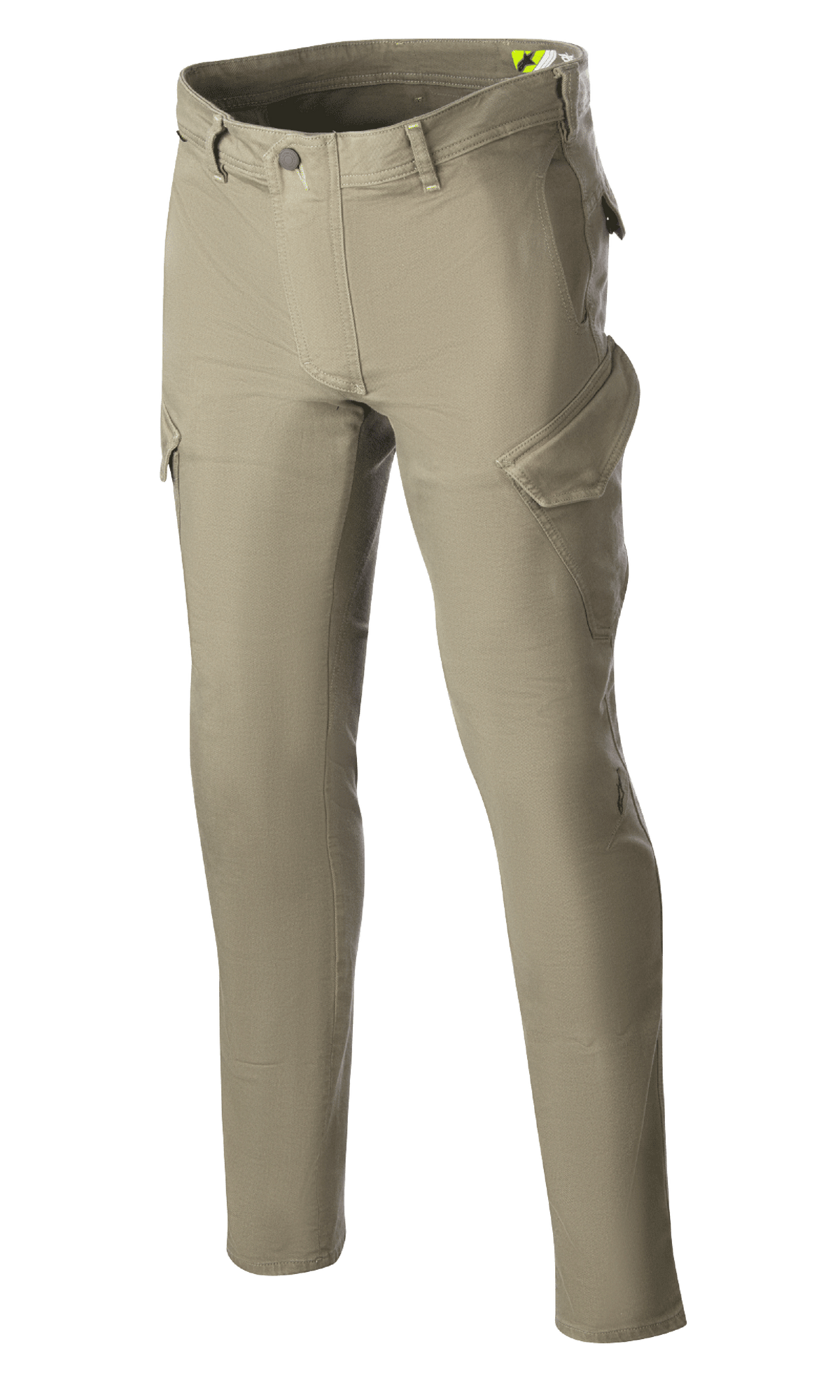 Alpinestars Caliber Slim Fit Tech Riding Pants, Motorradhose, Militärgrün, Slim-Fit-Silhouette mit Cargotaschen im Combat-Stil, Stretch-Cordura-Denim-Gewebe, Gürtelschlaufen, funktionales Design für Stadt- und Straßenfahrten