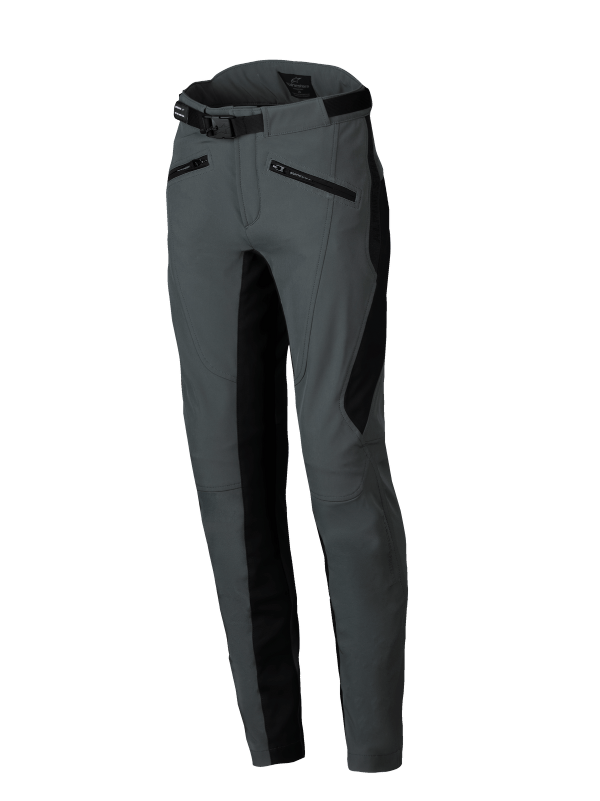Alpinestars Alamosa Hose, Urbane Motorradhose für Damen, Grau und Schwarz, Softshell, Schmale Passform, verstellbarer Gürtel.