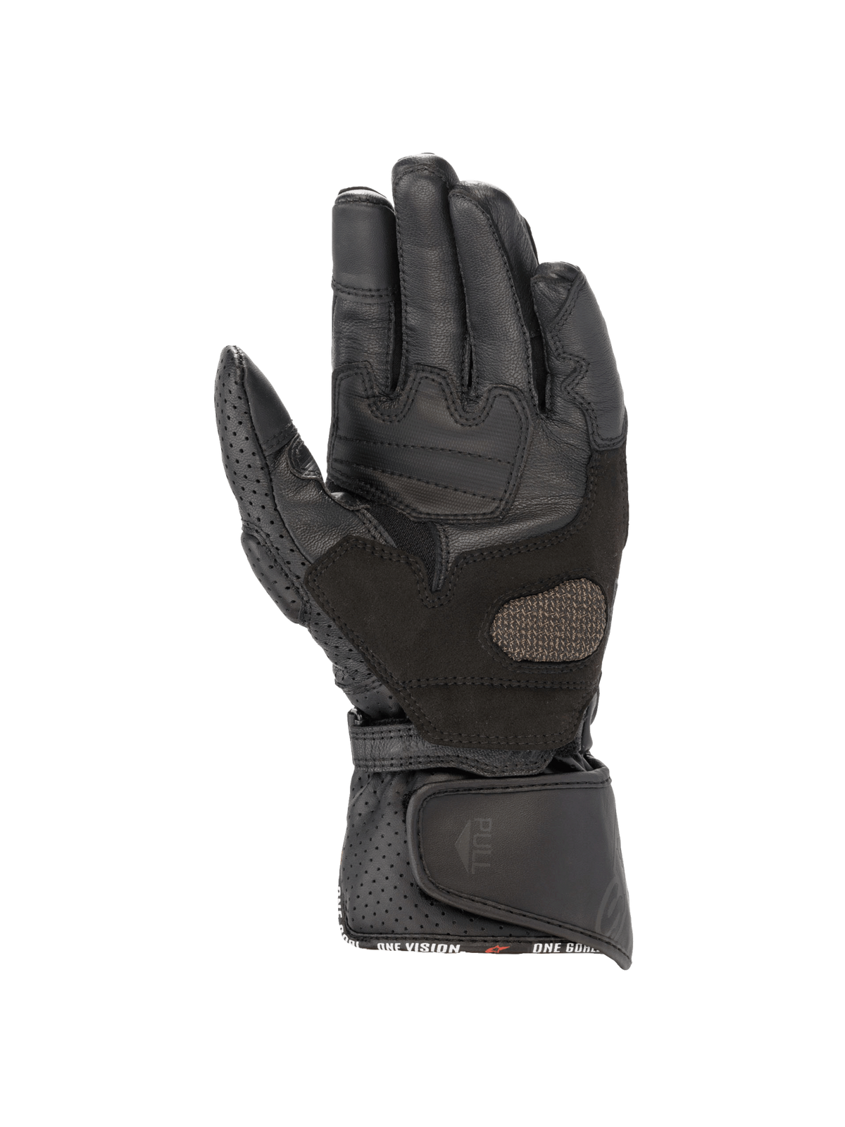 Alpinestars Stella SP-8 V3 Motorradhandschuhe, Damen-Performance-Passform, Schwarz, Leder mit verstärkter Handfläche und perforierter Stulpe