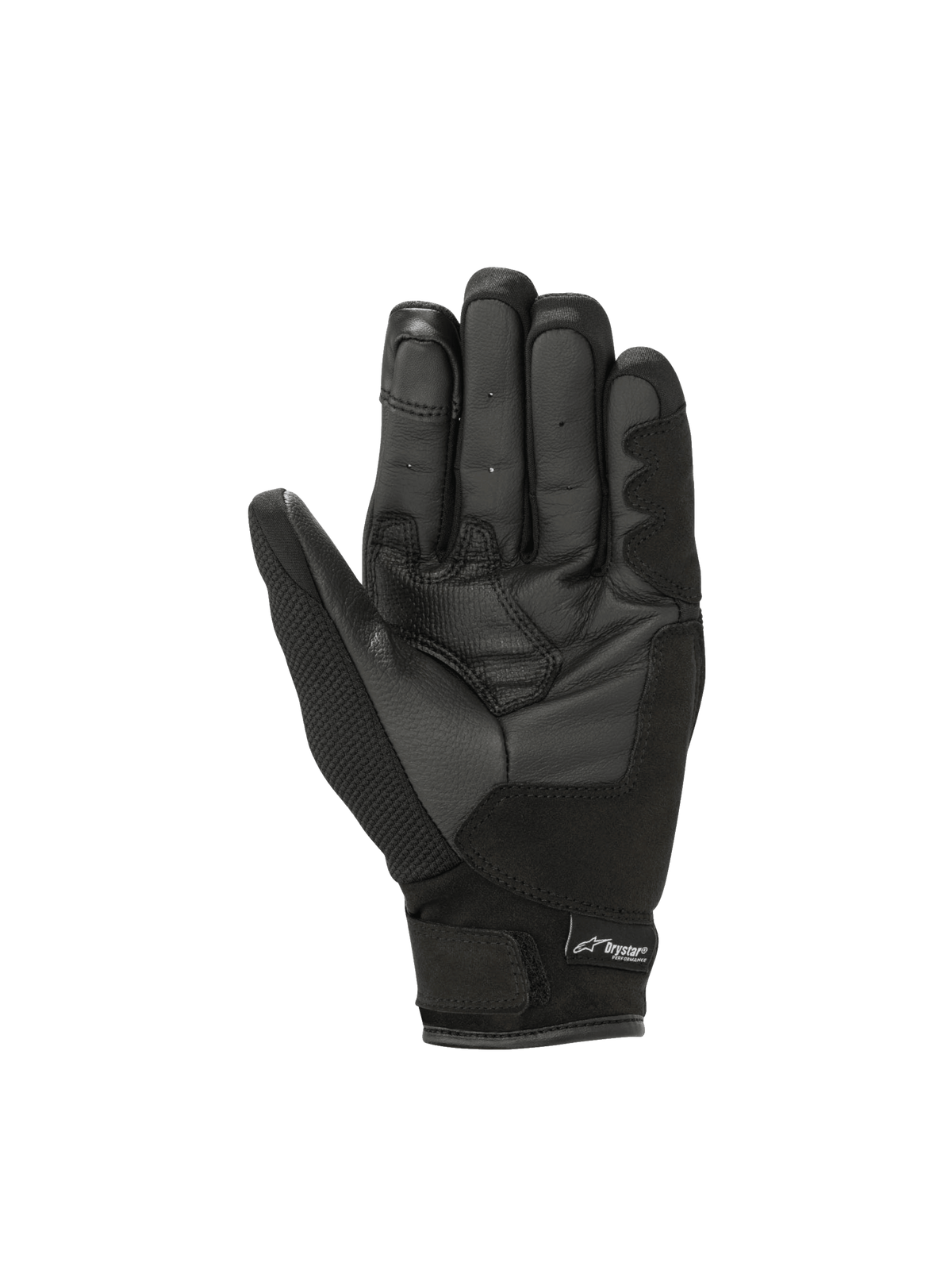Alpinestars Stella S-Max Drystar Damen-Motorradhandschuhe, wasserdicht, Schwarz, Lederhandfläche mit kurzem Bund.
