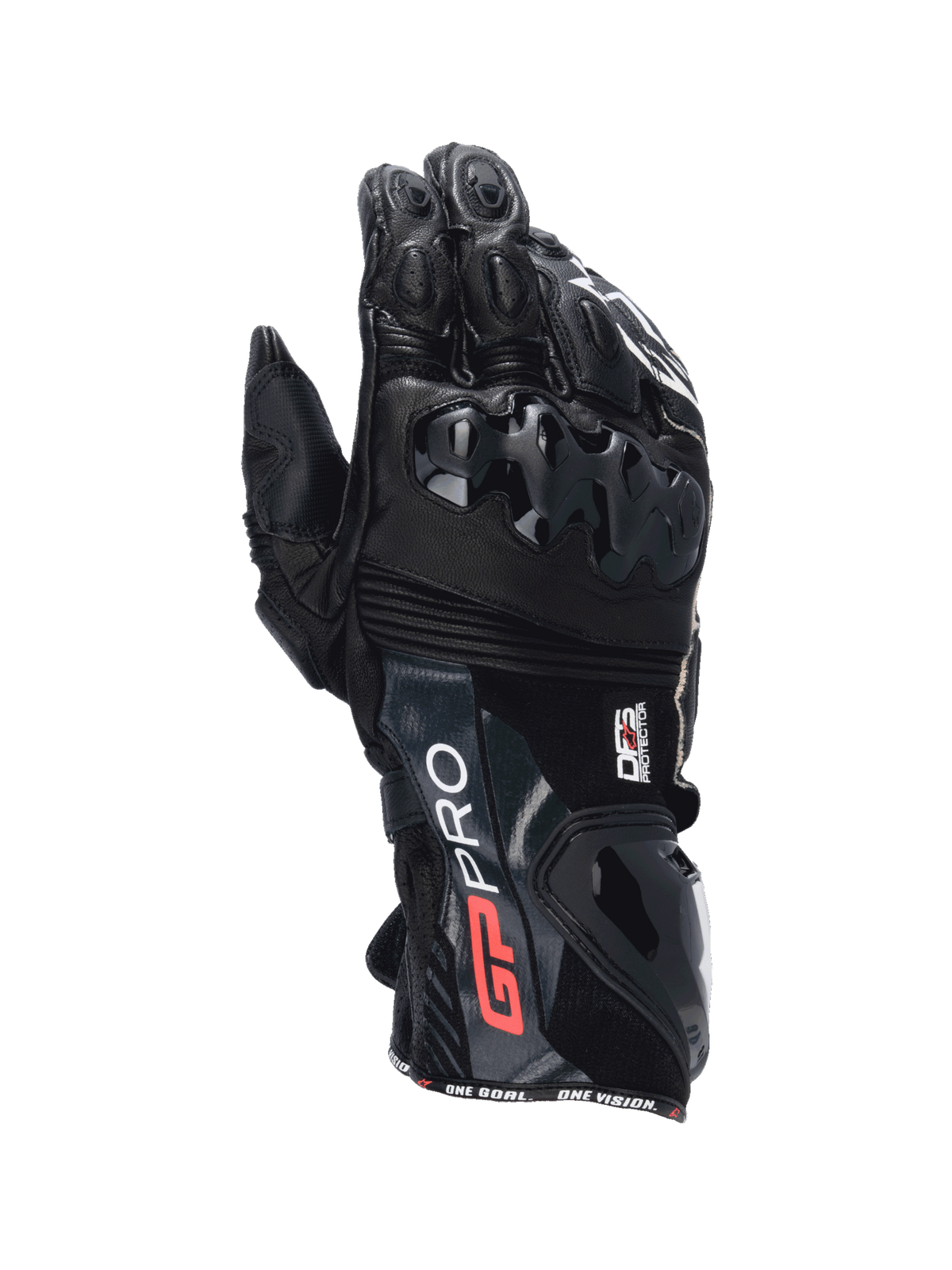 Alpinestars GP Pro R4 Handschuhe, Motorrad-Rennhandschuhe für Herren, Schwarz, Lederkonstruktion mit DFS-Knöchel- und Manschettenschutz, CE-zertifiziert.